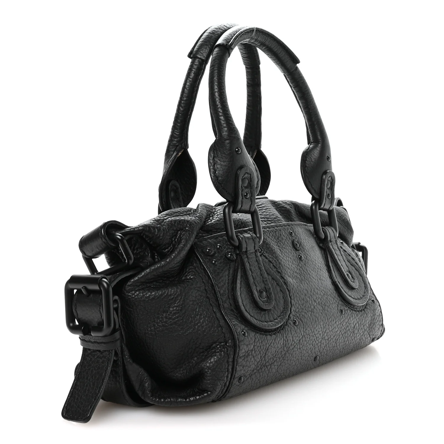 Calfskin Small Paddington Satchel So Black - Image 3