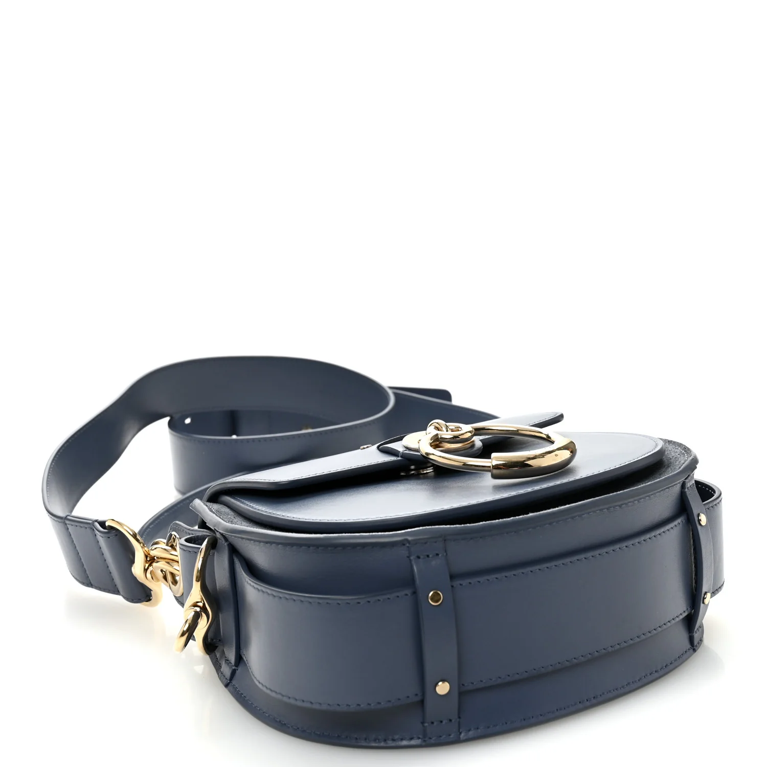 Calfskin Small Tess Bag Deep Ocean Blue - Image 4
