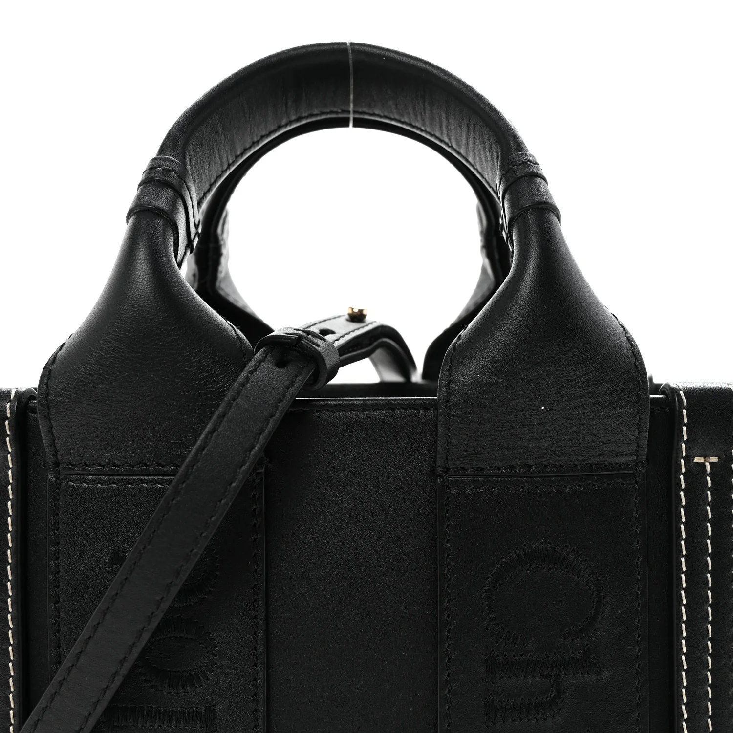 Calfskin Small Woody Tote Black - Image 8