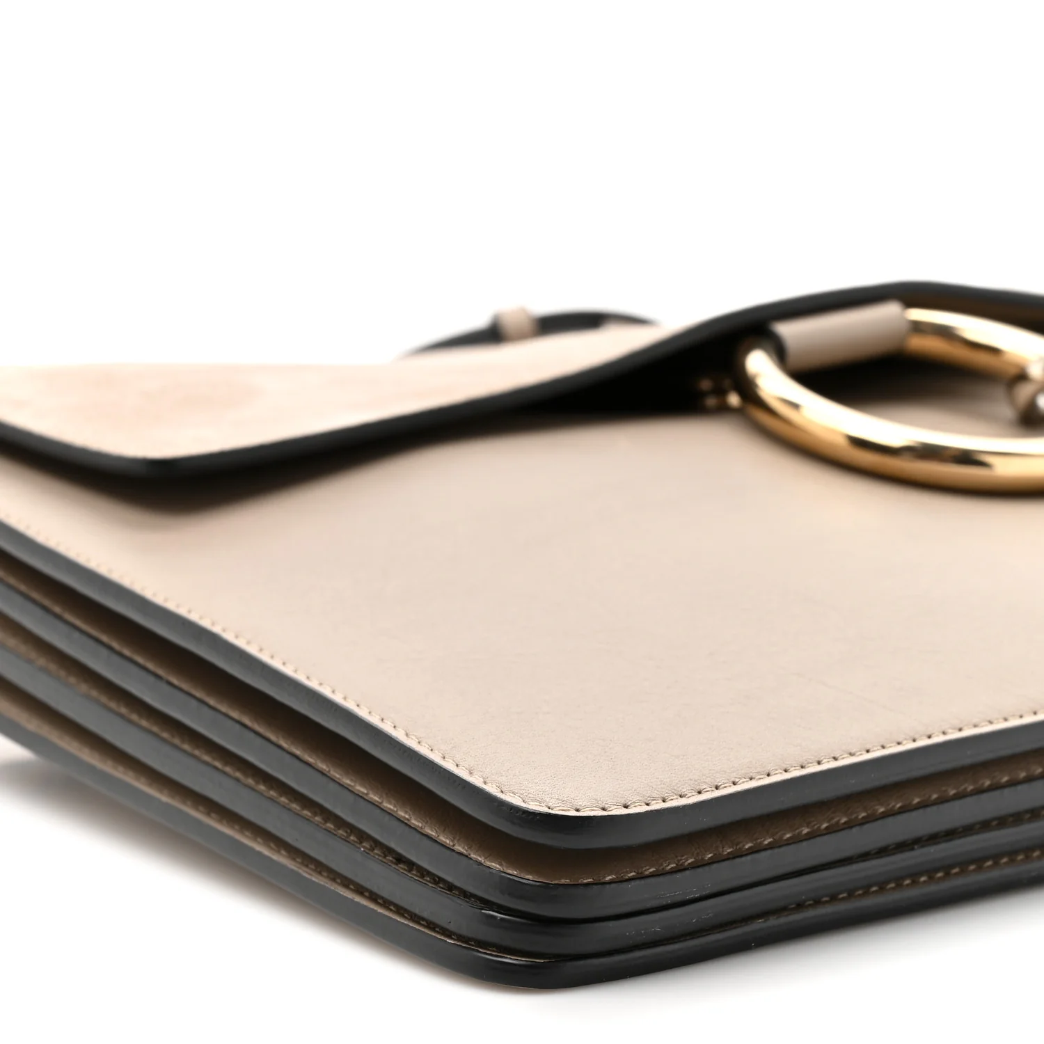 Calfskin Suede Medium Faye Shoulder Bag Motty Grey - Image 9