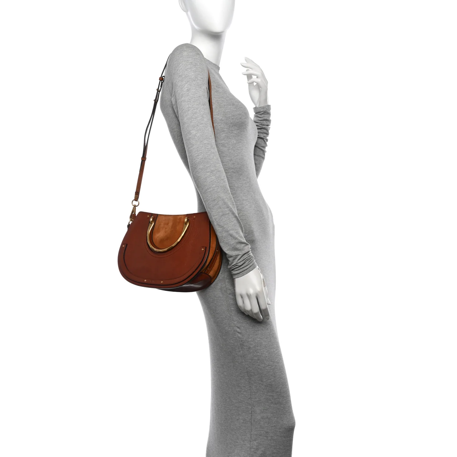 Calfskin Suede Medium Pixie Shoulder Bag Saffron Red - Image 2