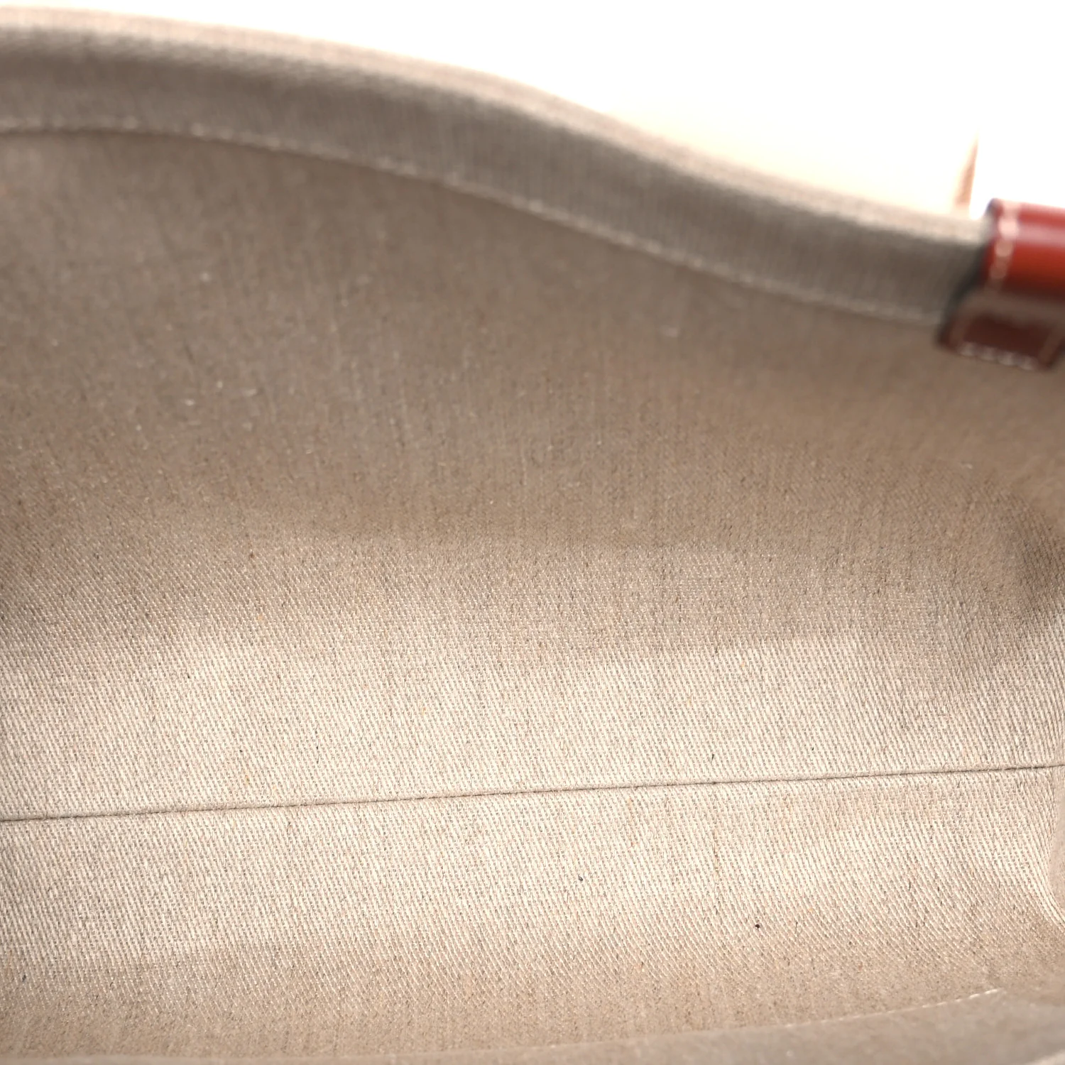 Cotton Calfskin Medium Woody Ribbon Tote White Brown - Image 4