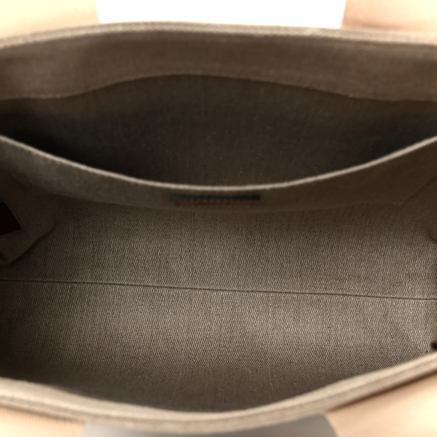 Cotton Calfskin Medium Woody Ribbon Tote White Brown - Image 5