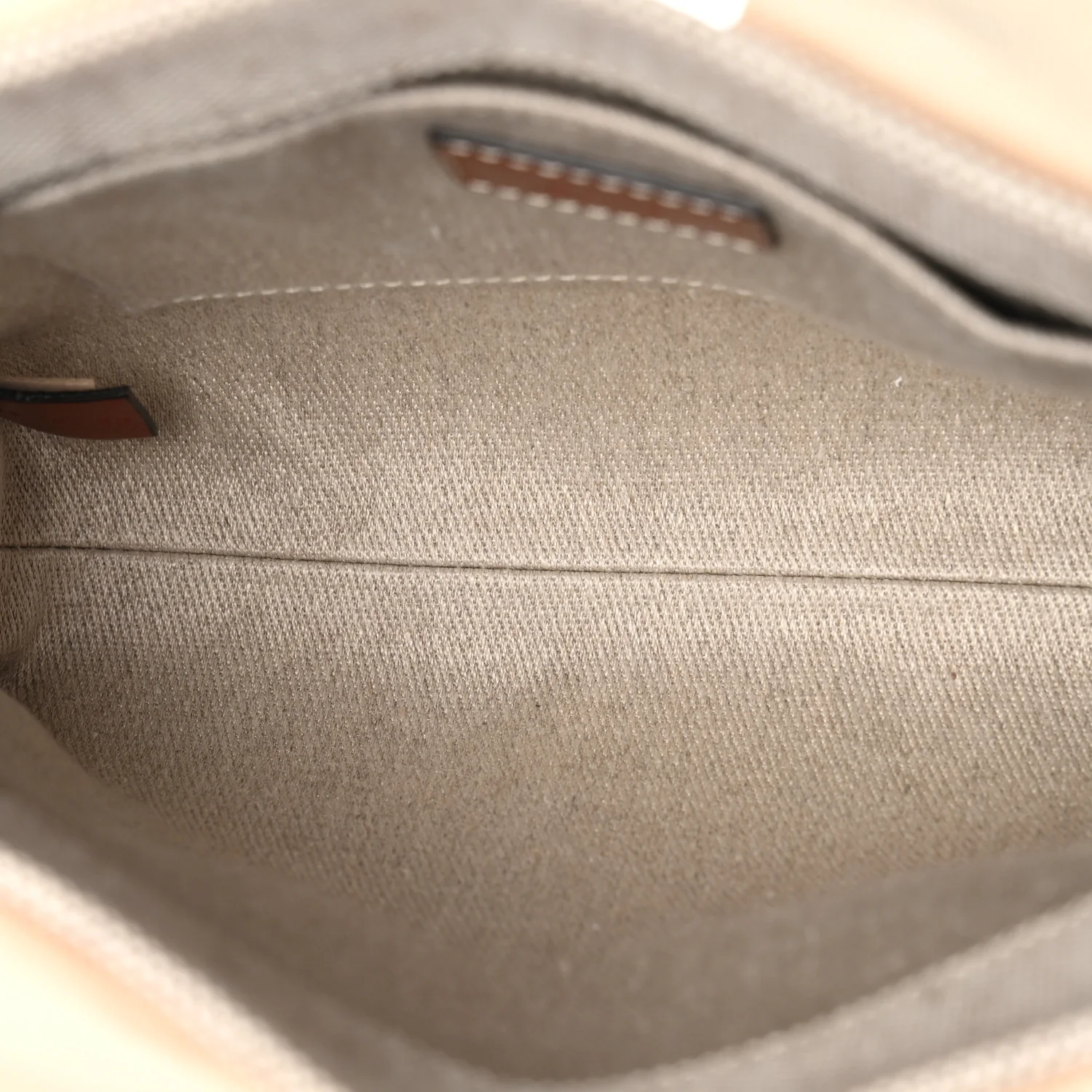 Cotton Calfskin Small Woody Ribbon Tote White Brown - Image 5