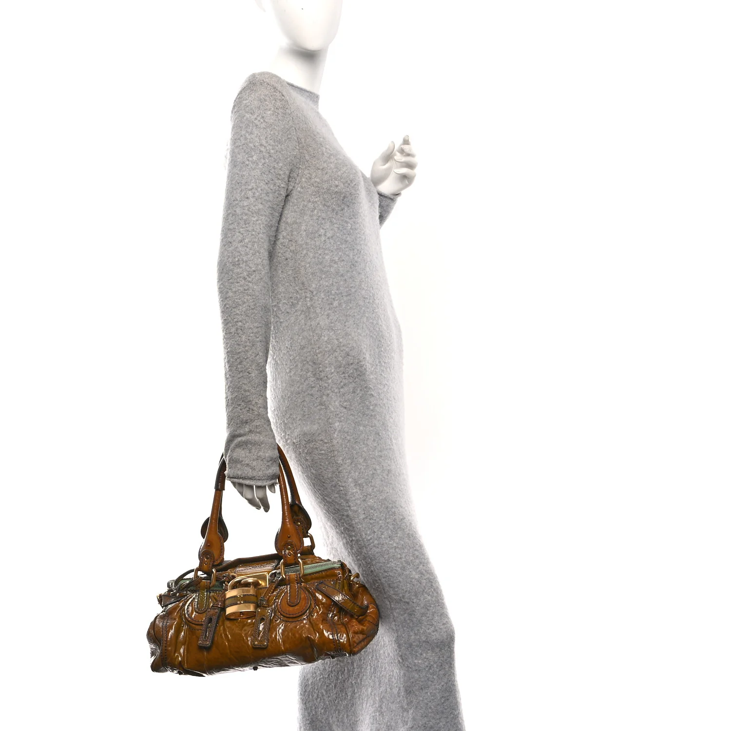 Crinkled Patent Medium Paddington Satchel - Image 2