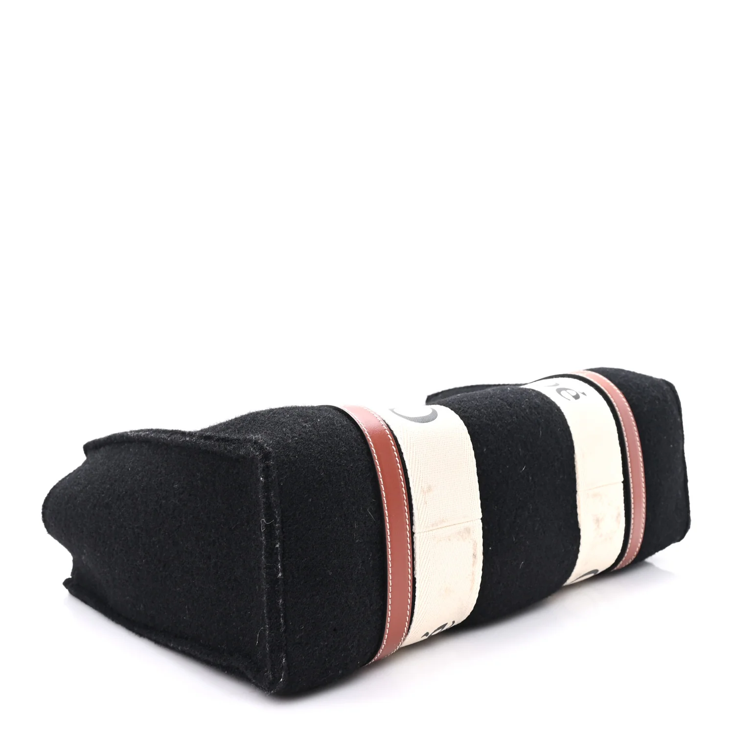 Felt Calfskin Medium Woody Ribbon Tote Black - Image 4