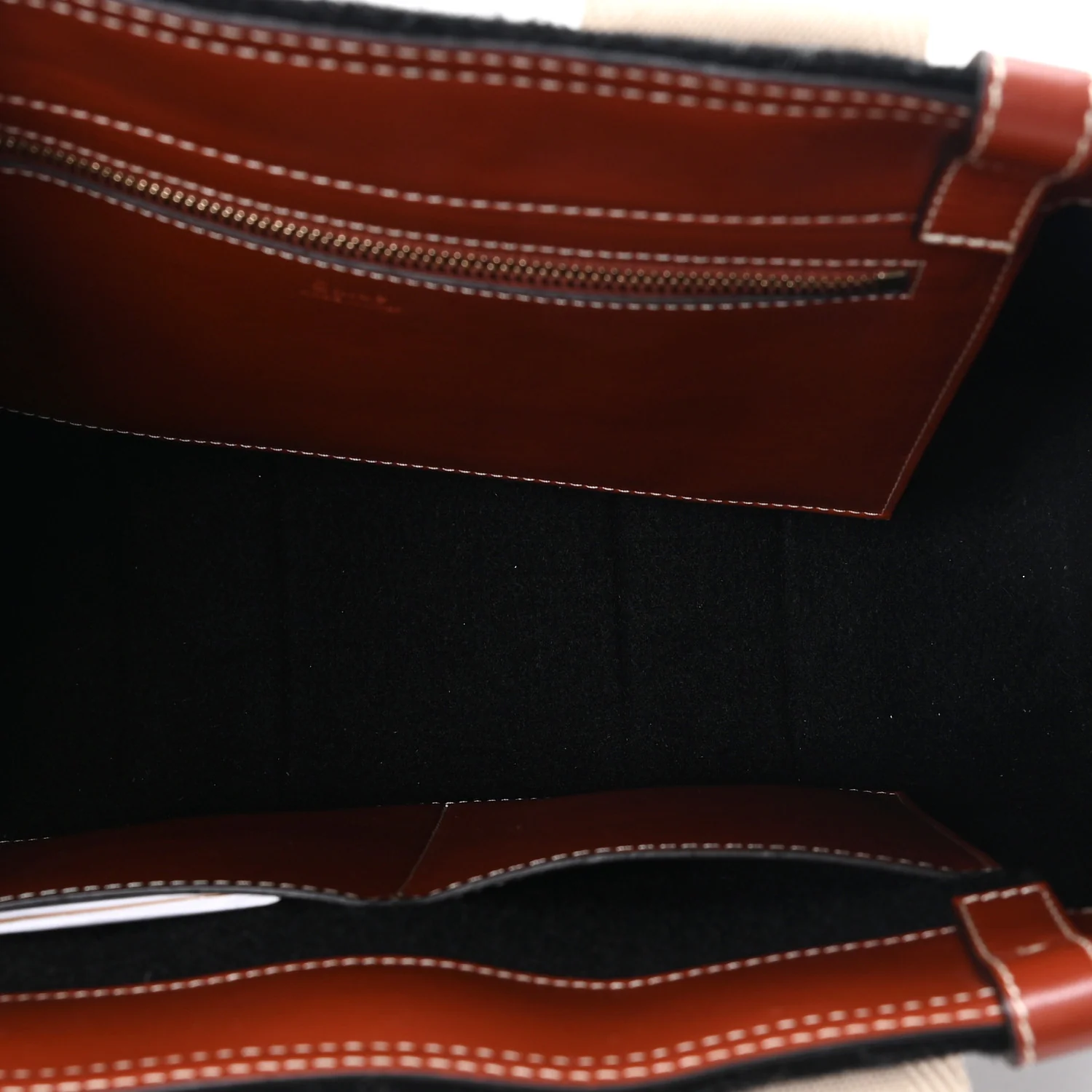 Felt Calfskin Medium Woody Ribbon Tote Black - Image 5