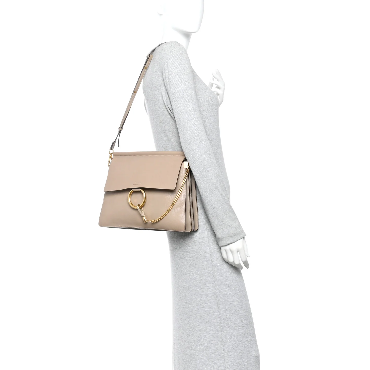 Goatskin Medium Faye Shoulder Bag Motty Grey - Image 2