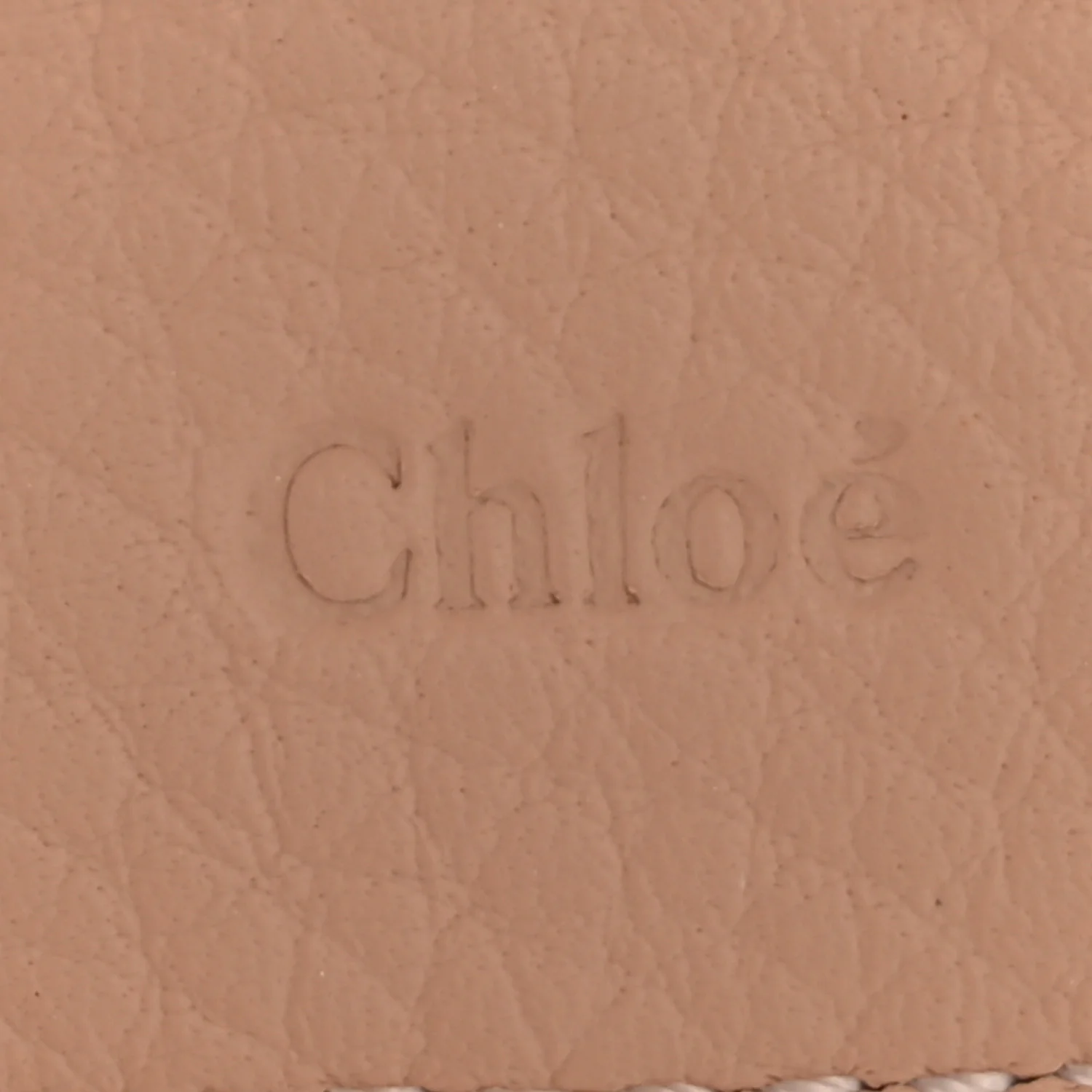 Grained Calfskin Alphabet Mini Trifold Wallet Cement Pink - Image 6