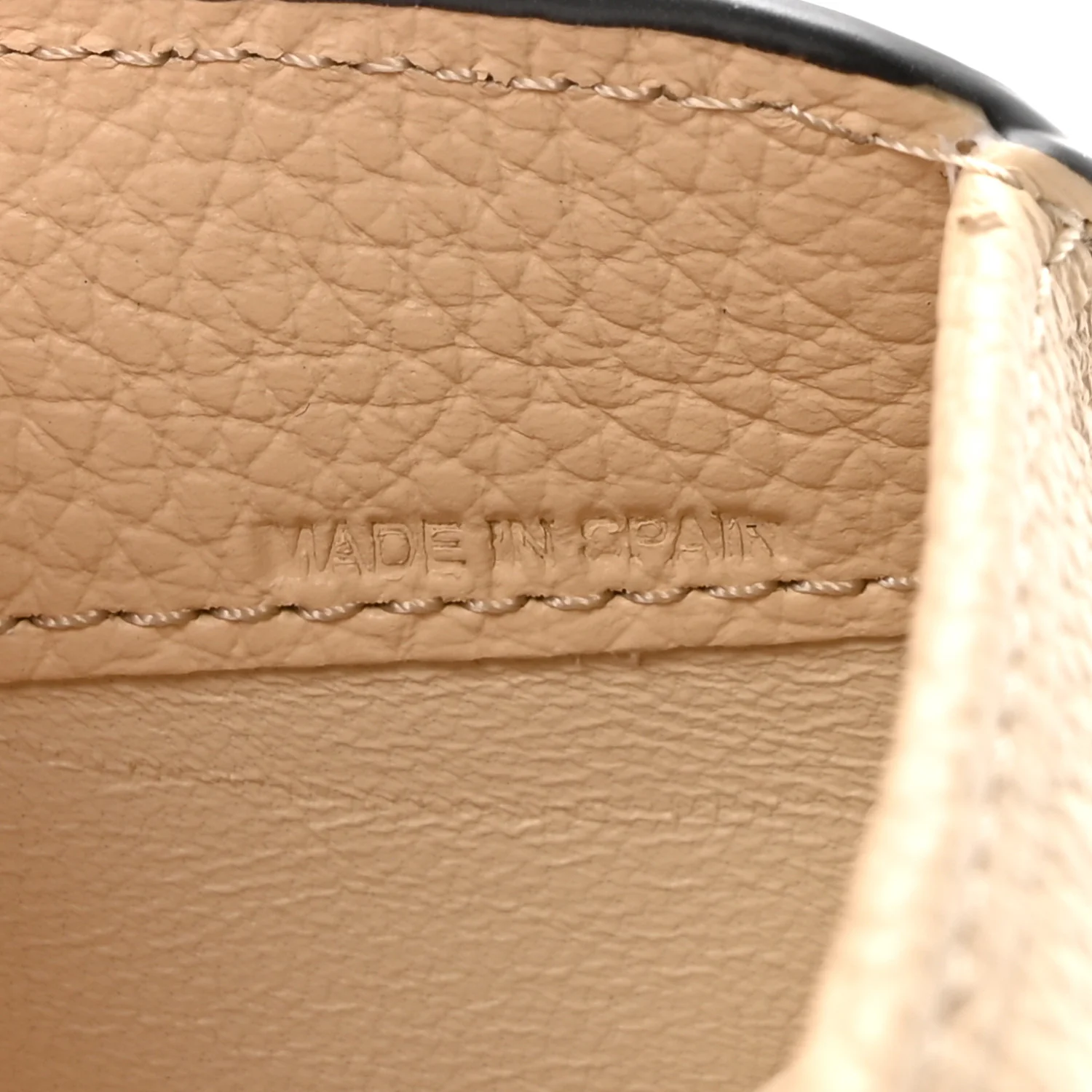 Grained Calfskin Alphabet Mini Trifold Wallet Sweet Beige - Image 7