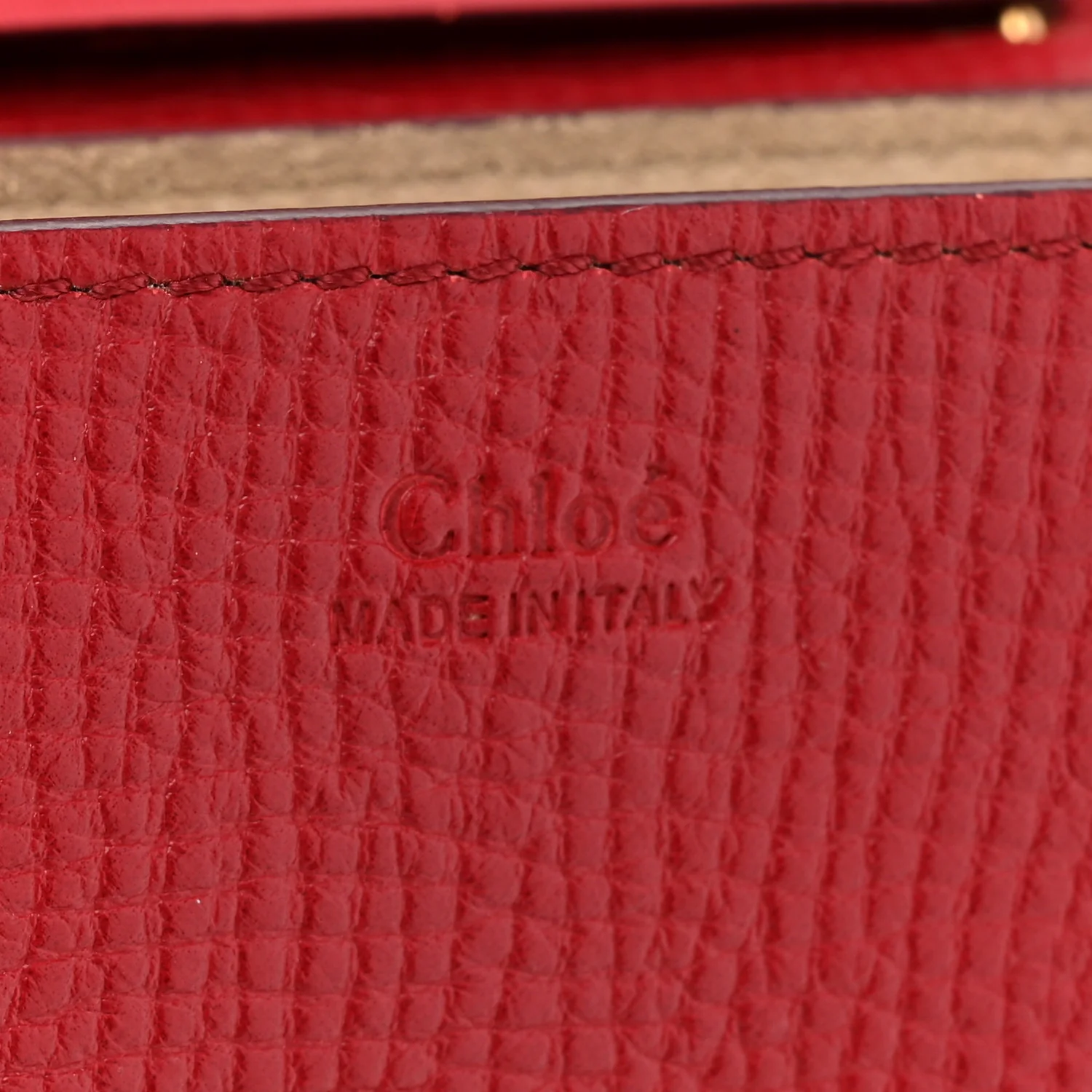 Grained Calfskin Lambskin Mini Bi-Color Drew Shoulder Bag Red - Image 6
