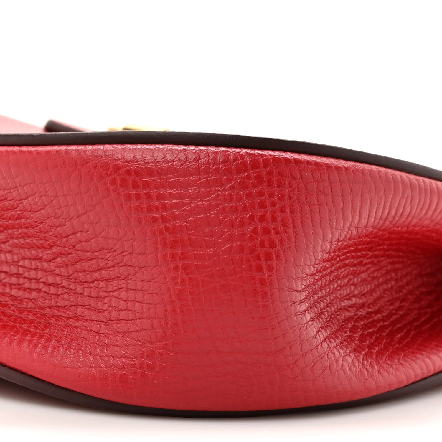 Grained Calfskin Lambskin Mini Bi-Color Drew Shoulder Bag Red - Image 8
