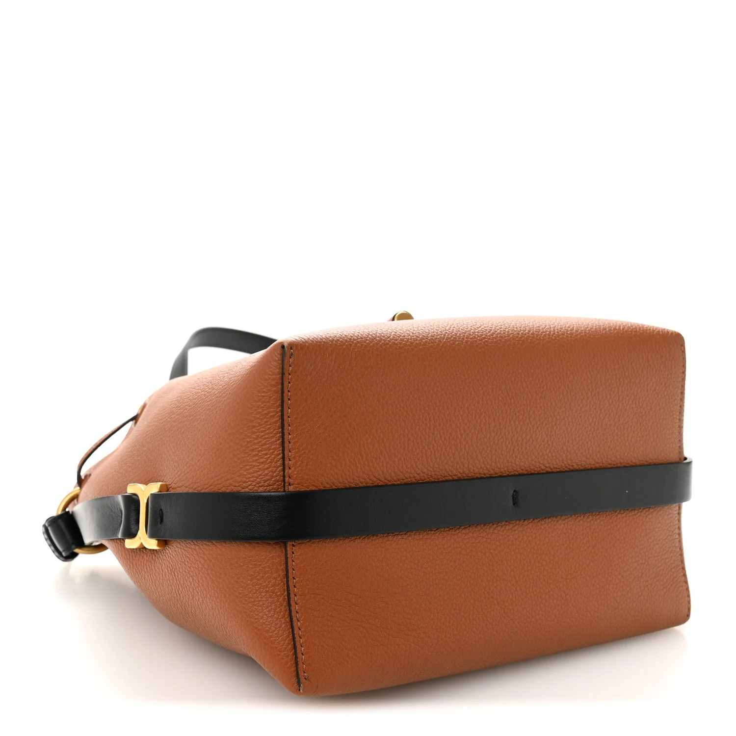 Grained Calfskin Marcie Bucket Bag Tan - Image 4