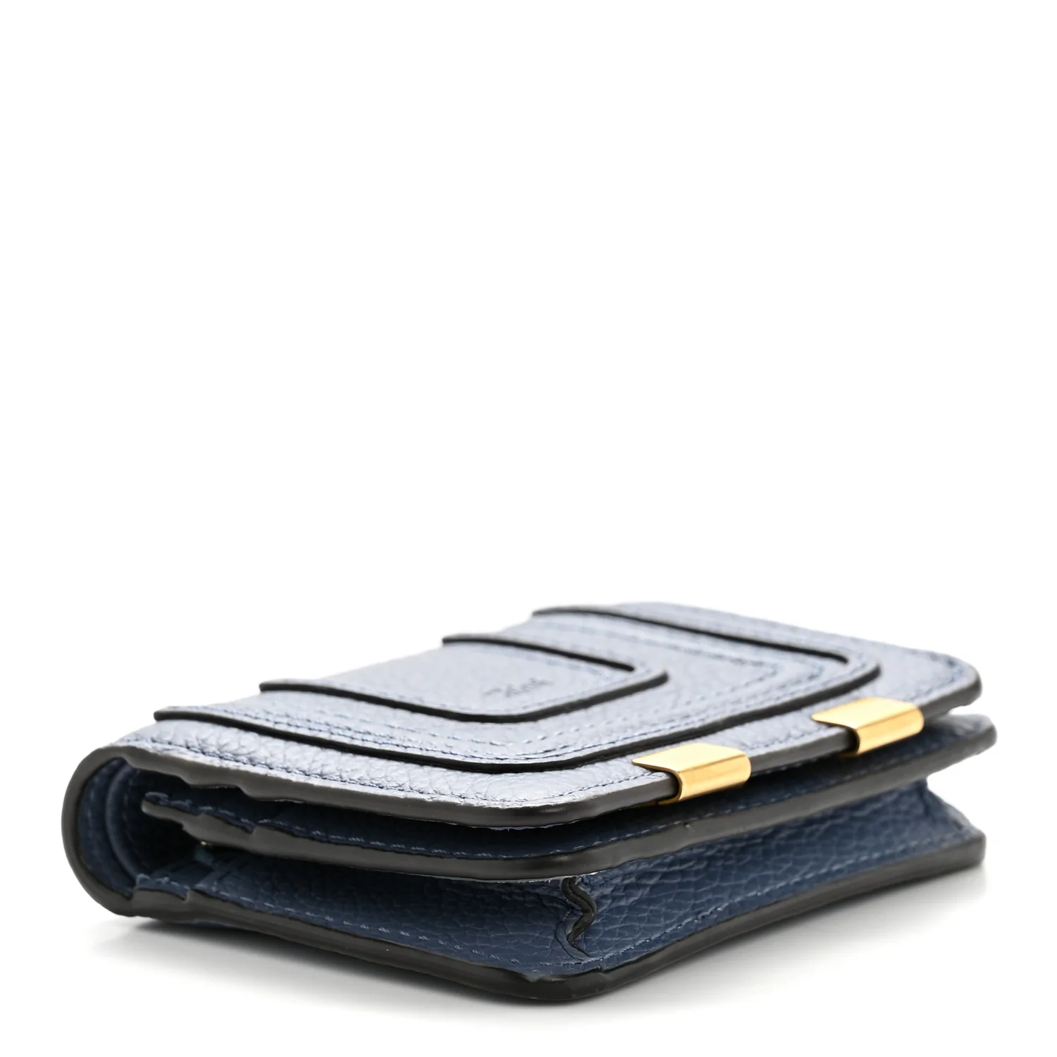 Grained Calfskin Marcie Compact Wallet Royal Navy - Image 4