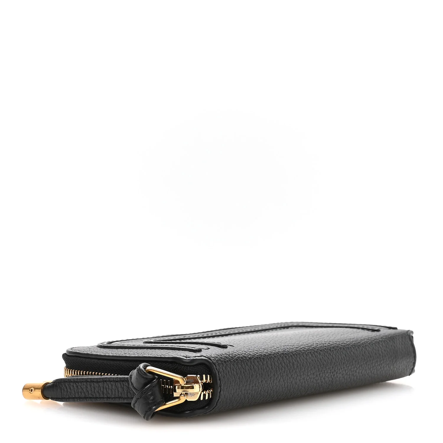 Grained Calfskin Marcie Long Zip Around Wallet Black - Image 4