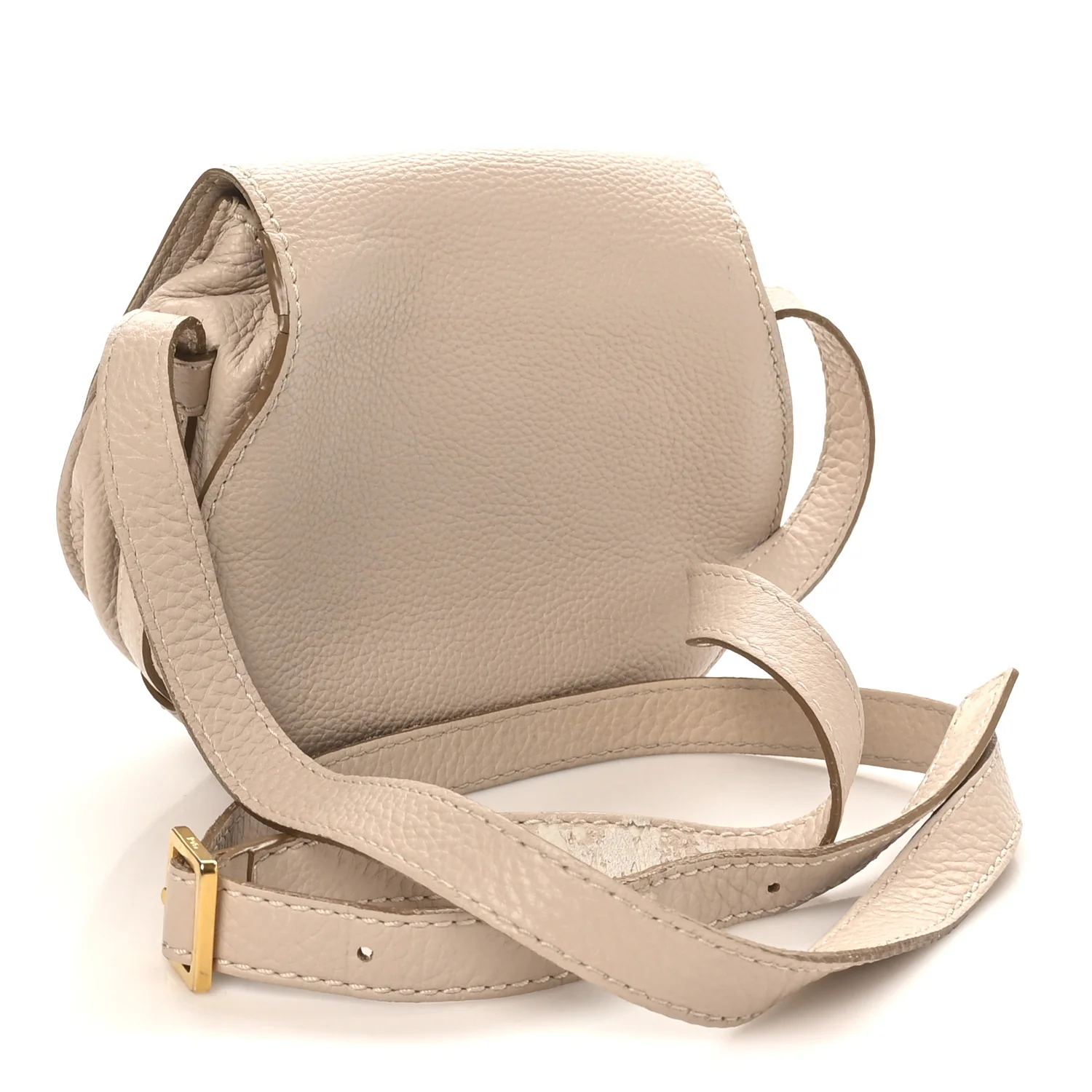 Grained Calfskin Mini Marcie Saddle Bag Blush Nude - Image 3
