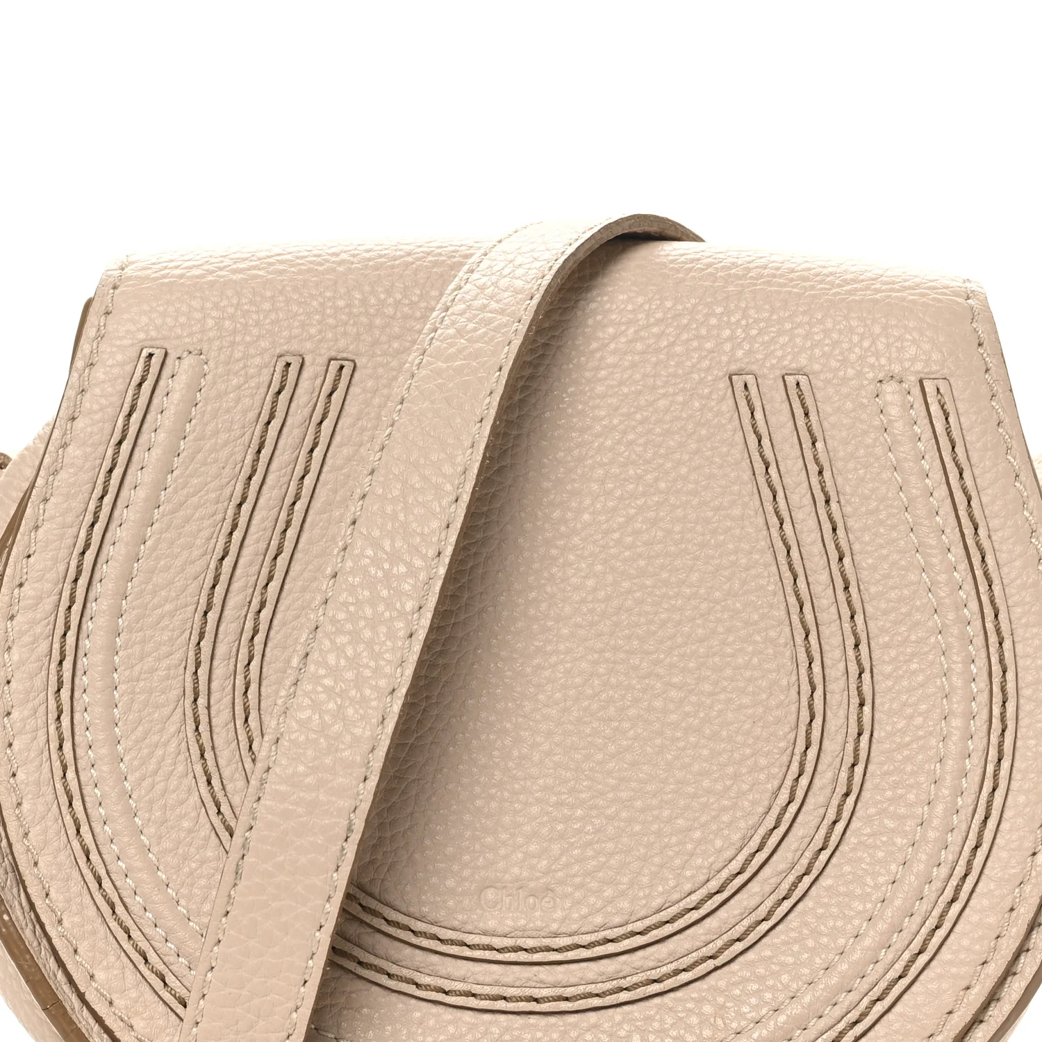 Grained Calfskin Mini Marcie Saddle Bag Blush Nude - Image 7