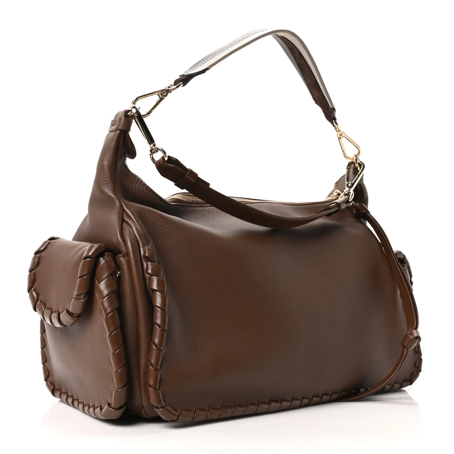 Grained Calfskin Nahir Shoulder Bag Nut - Image 3
