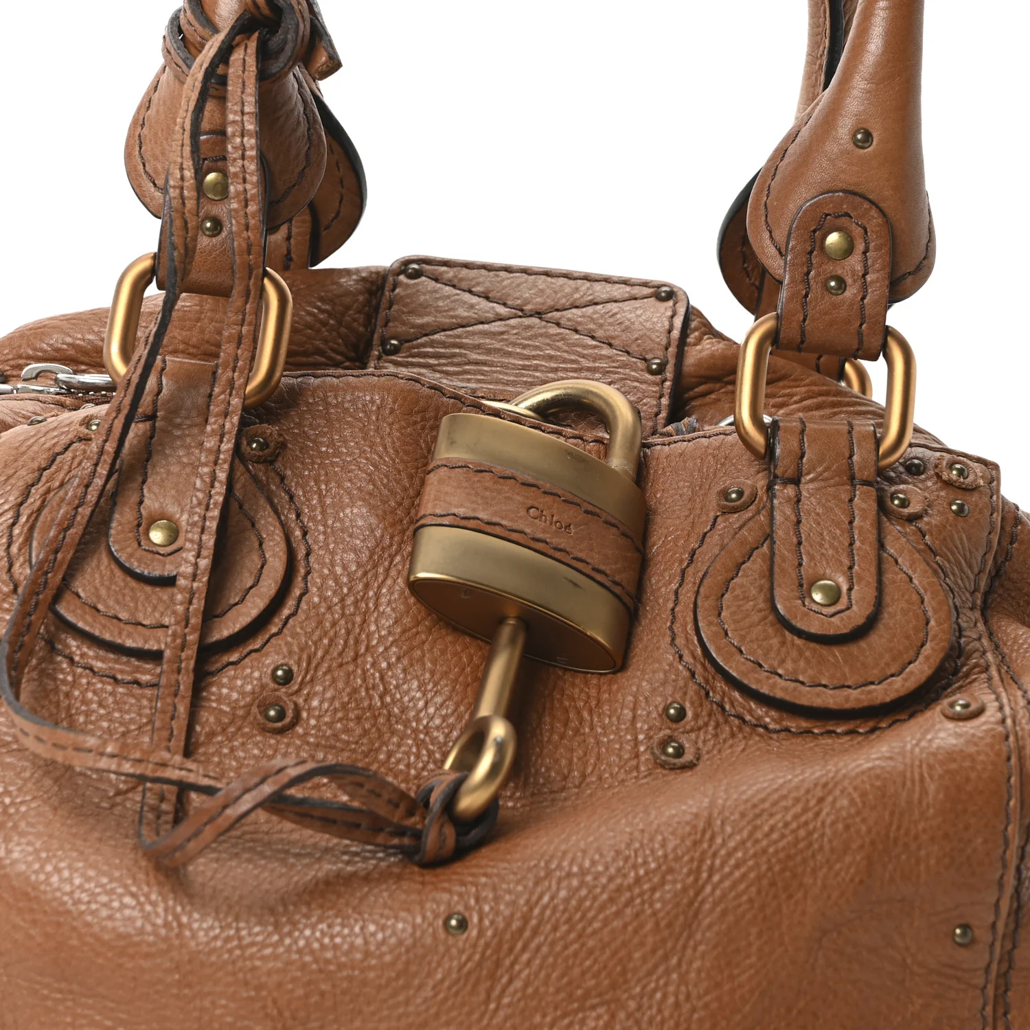 Grained Calfskin Paddington Tote Tan - Image 8