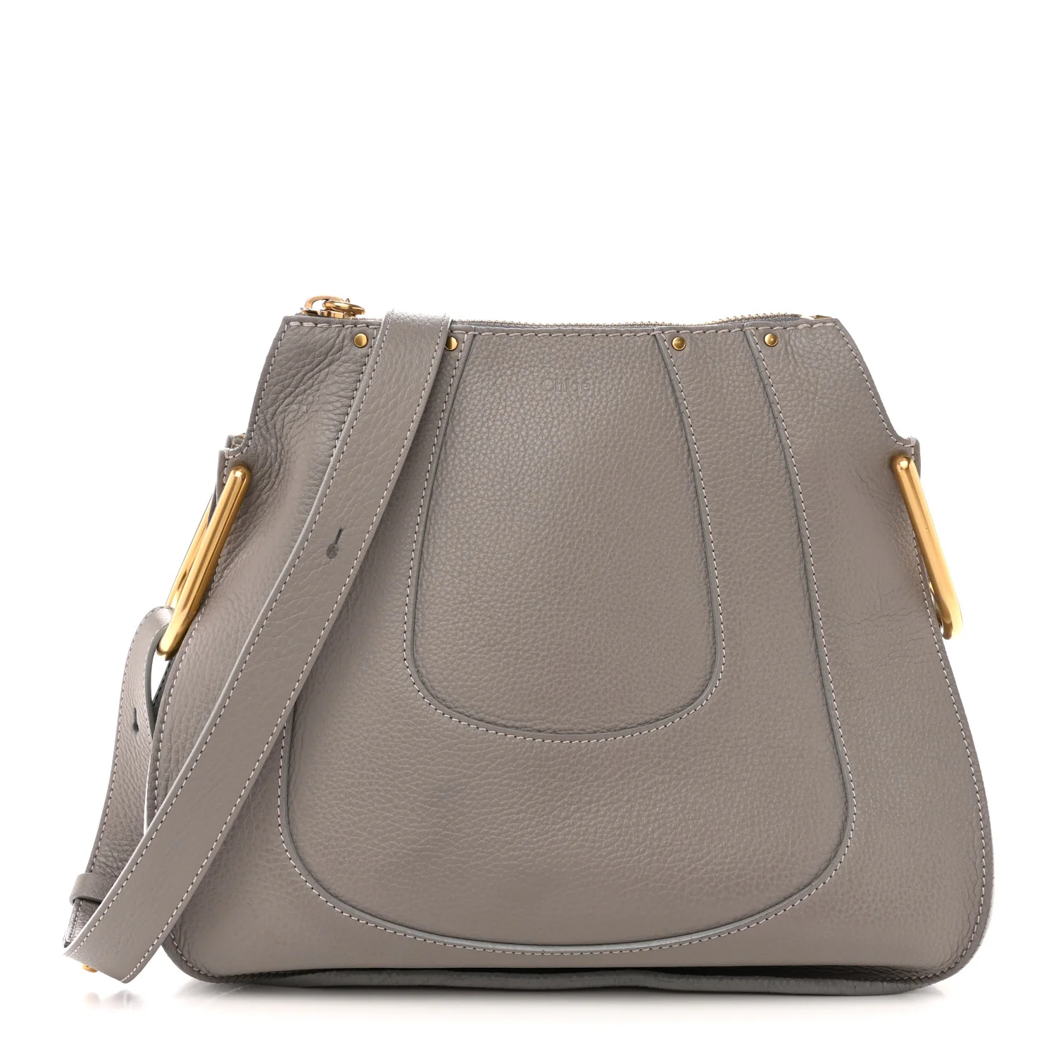 Grained Calfskin Small Hayley Hobo Cashmere Grey