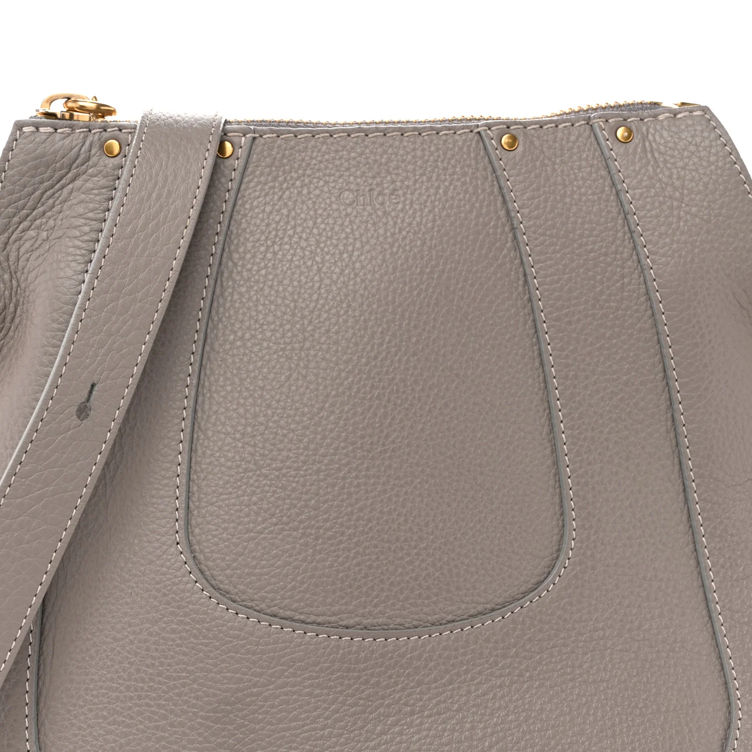 Grained Calfskin Small Hayley Hobo Cashmere Grey - Image 9
