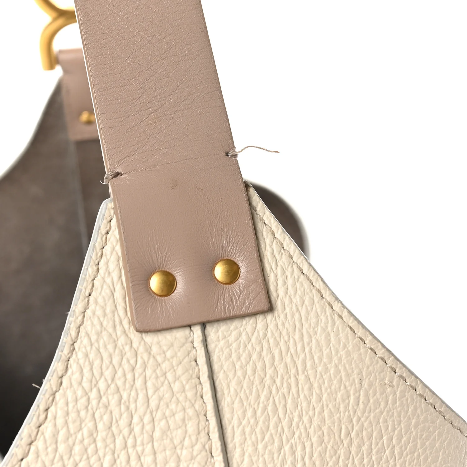 Grained Calfskin Small Marcie Hobo Bag Sweet Beige - Image 10