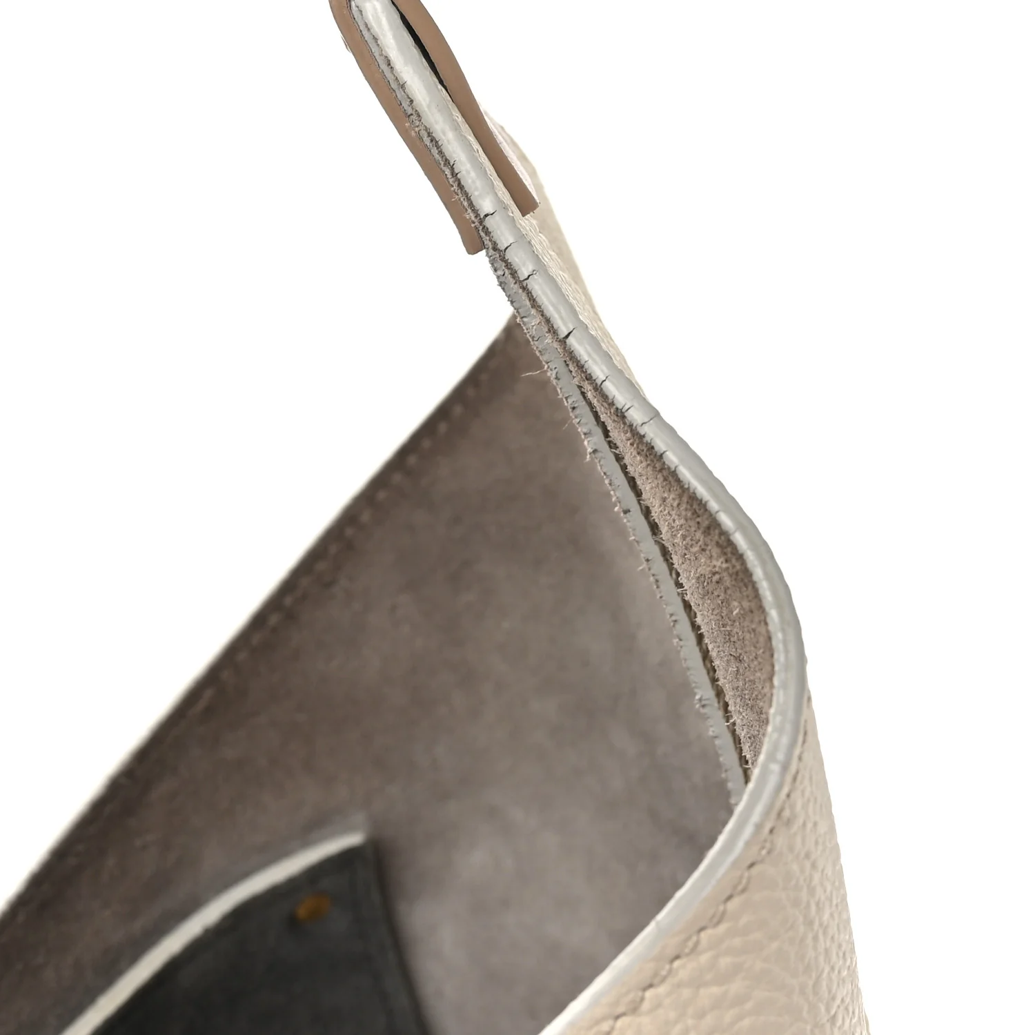 Grained Calfskin Small Marcie Hobo Bag Sweet Beige - Image 12