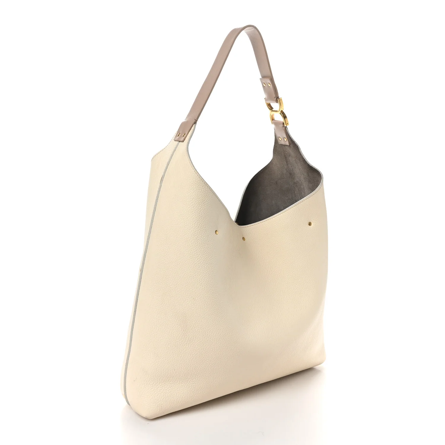 Grained Calfskin Small Marcie Hobo Bag Sweet Beige - Image 3