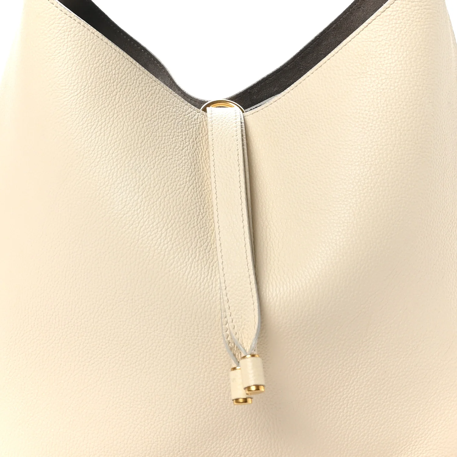 Grained Calfskin Small Marcie Hobo Bag Sweet Beige - Image 7