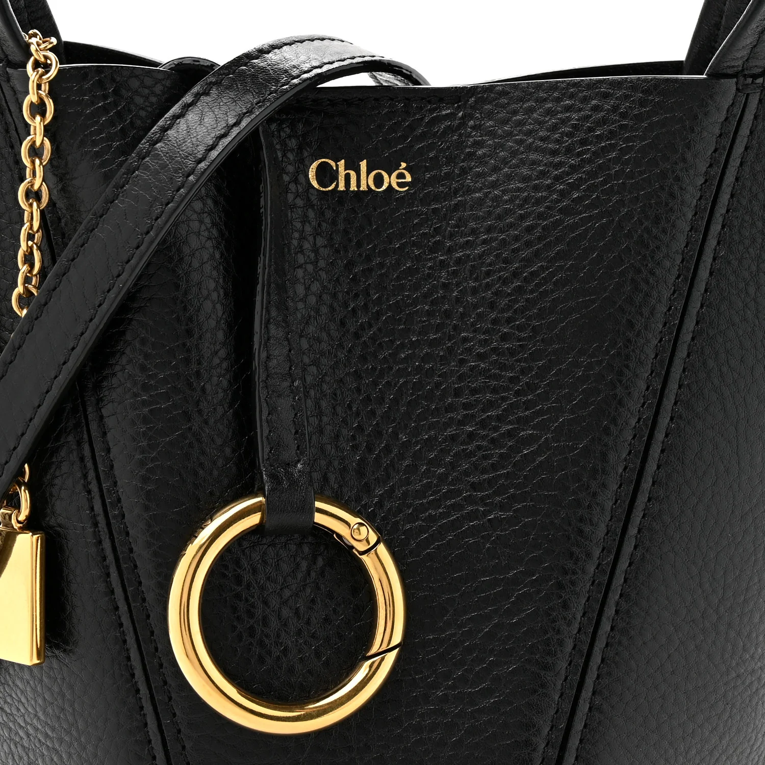 Grained Calfskin Small Spin Tote Black - Image 8