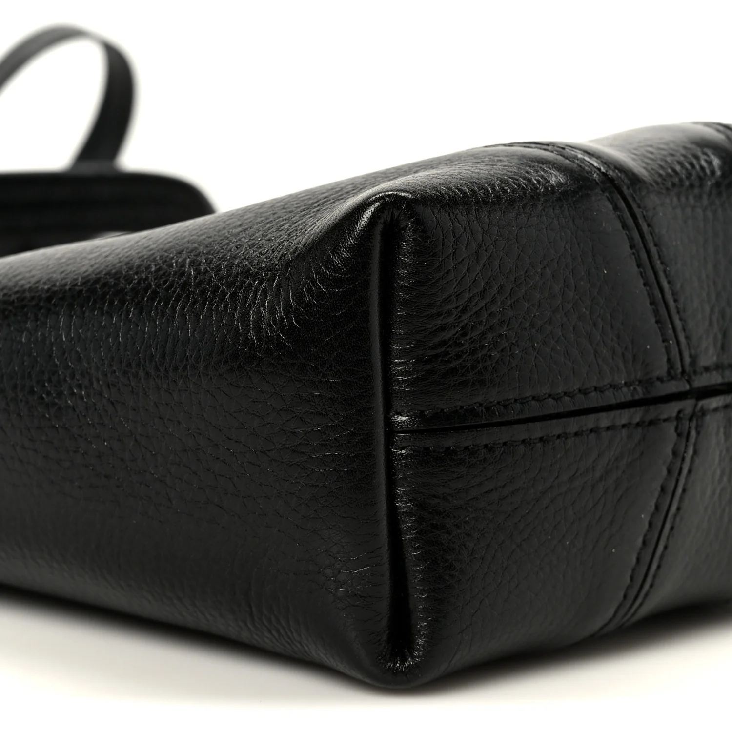 Grained Calfskin Small Spin Tote Black - Image 9