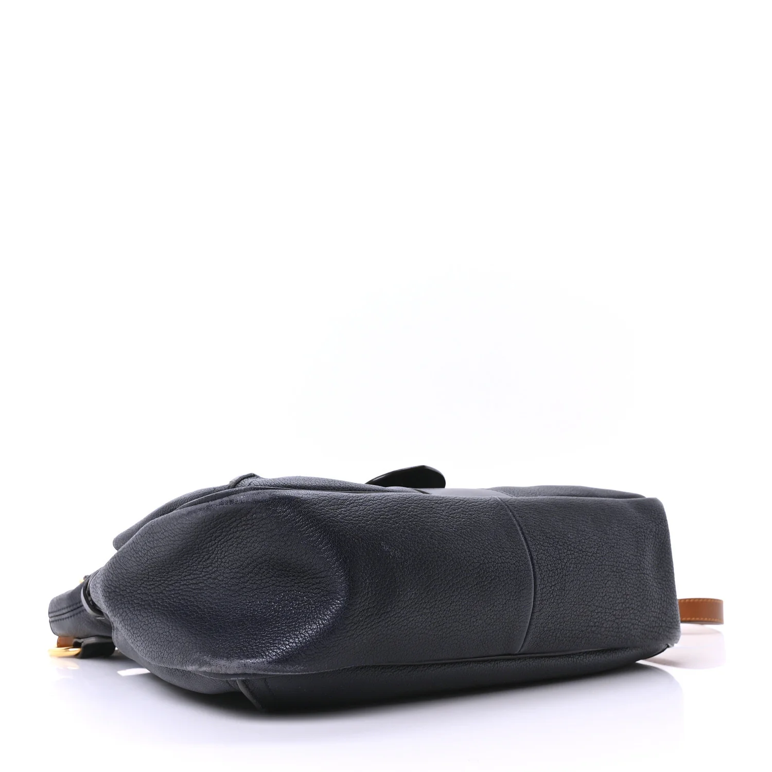 Grained Lambskin Calfskin Medium Lexa Shoulder Bag Navy - Image 4