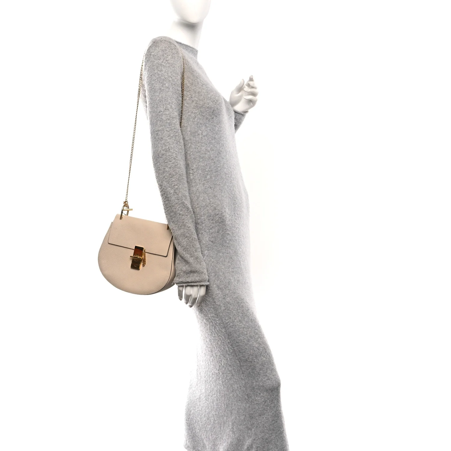 Grained Lambskin Drew Shoulder Bag Abstract White - Image 2