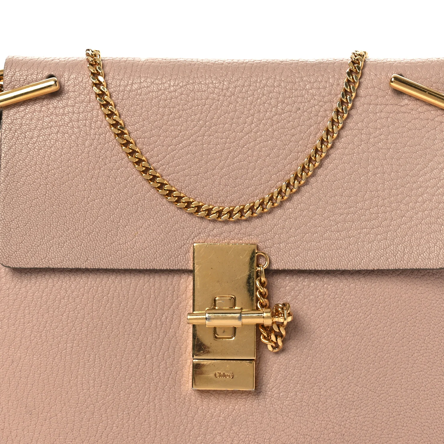 Grained Lambskin Drew Shoulder Bag Cement Pink - Image 8