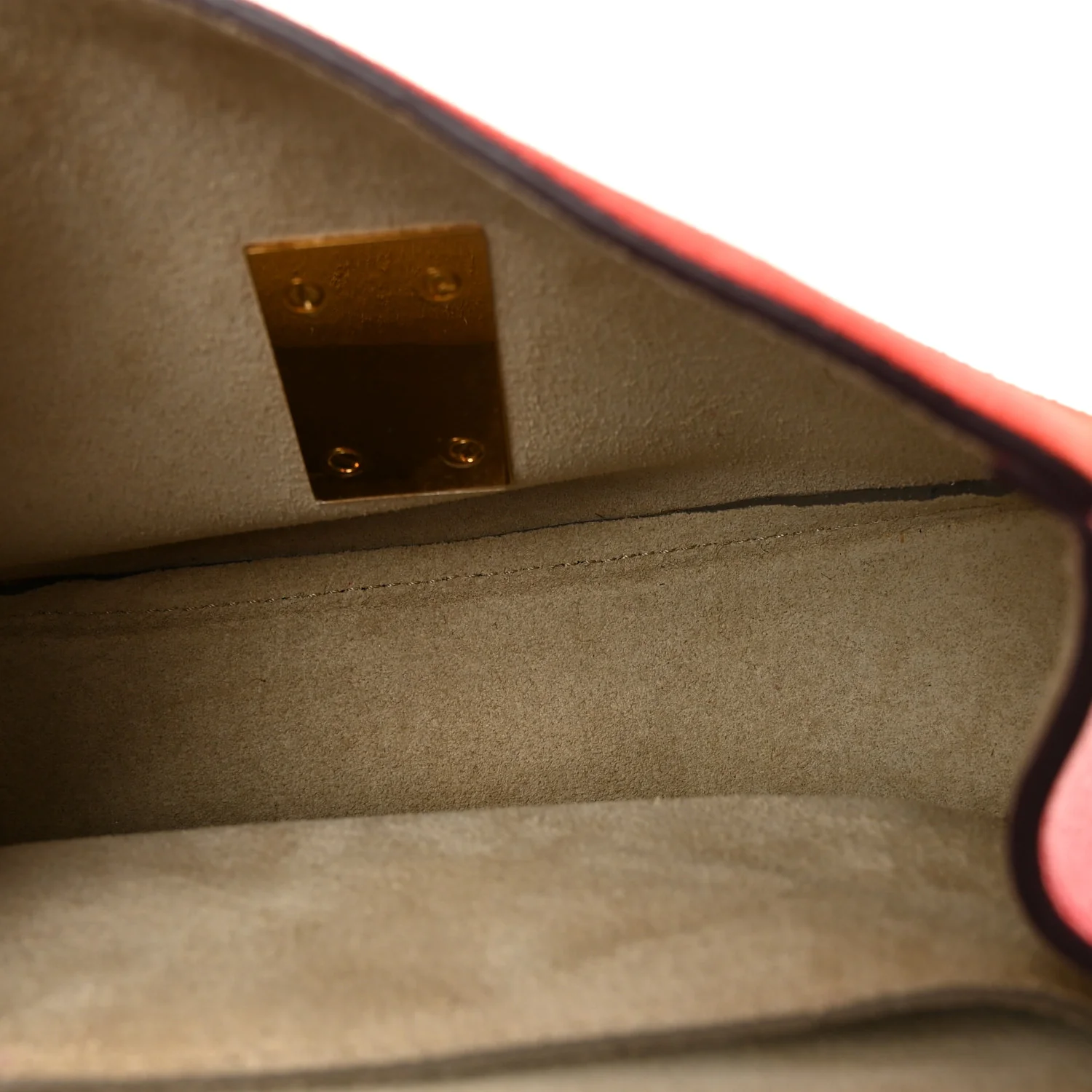 Lambskin Suede Calfskin Mini Drew Shoulder Bag Red - Image 5