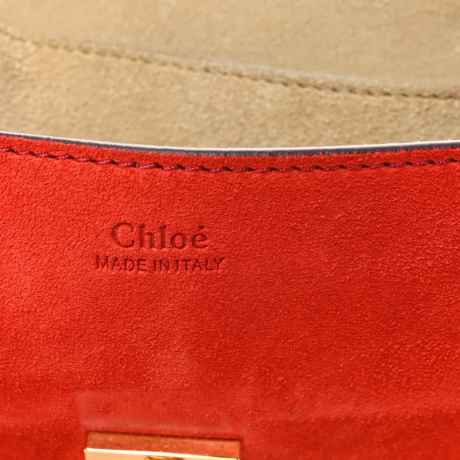 Lambskin Suede Calfskin Mini Drew Shoulder Bag Red - Image 6