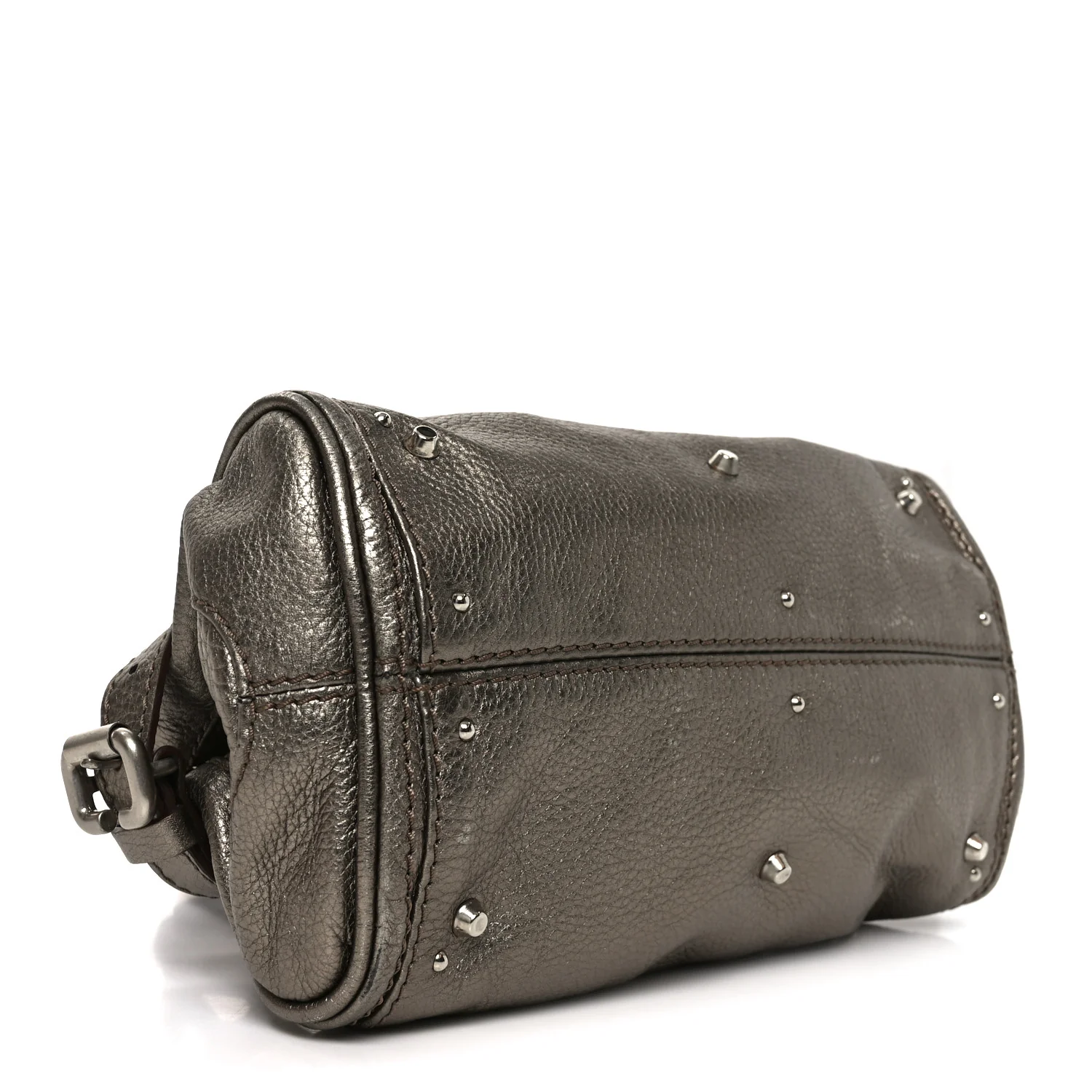 Metallic Calfskin Small Paddington Satchel Acier - Image 4