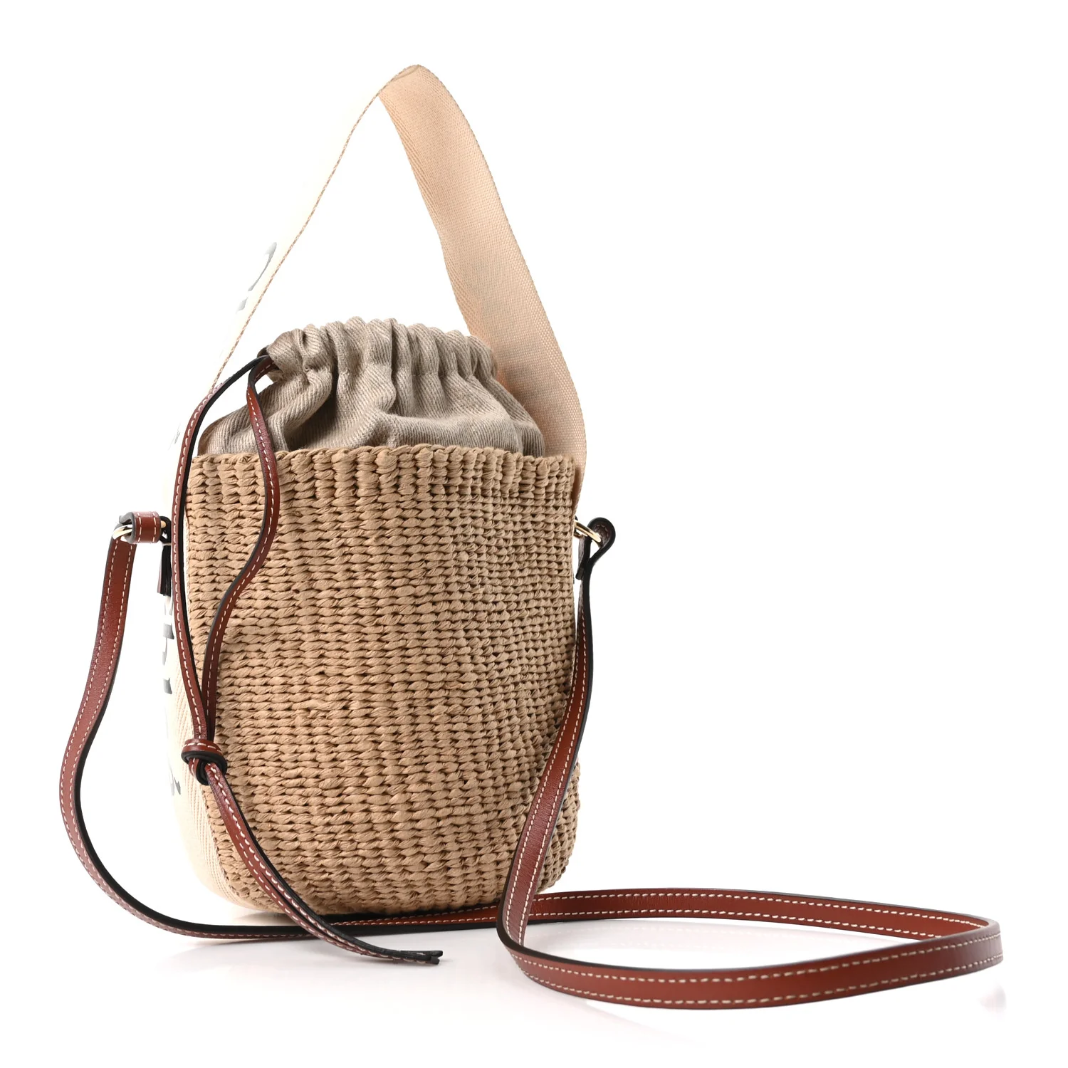 Natural Woven Fiber Small Woody Basket - Image 4