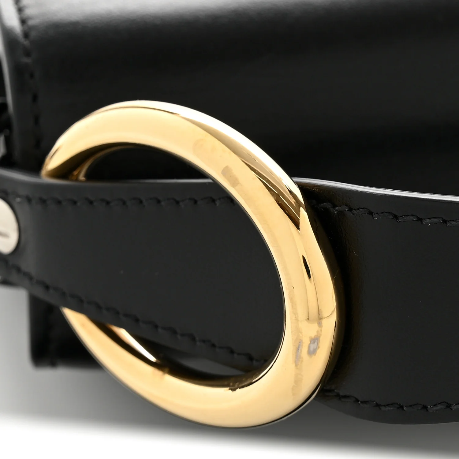 Shiny Calfskin Suede Small C Double Carry Black - Image 11