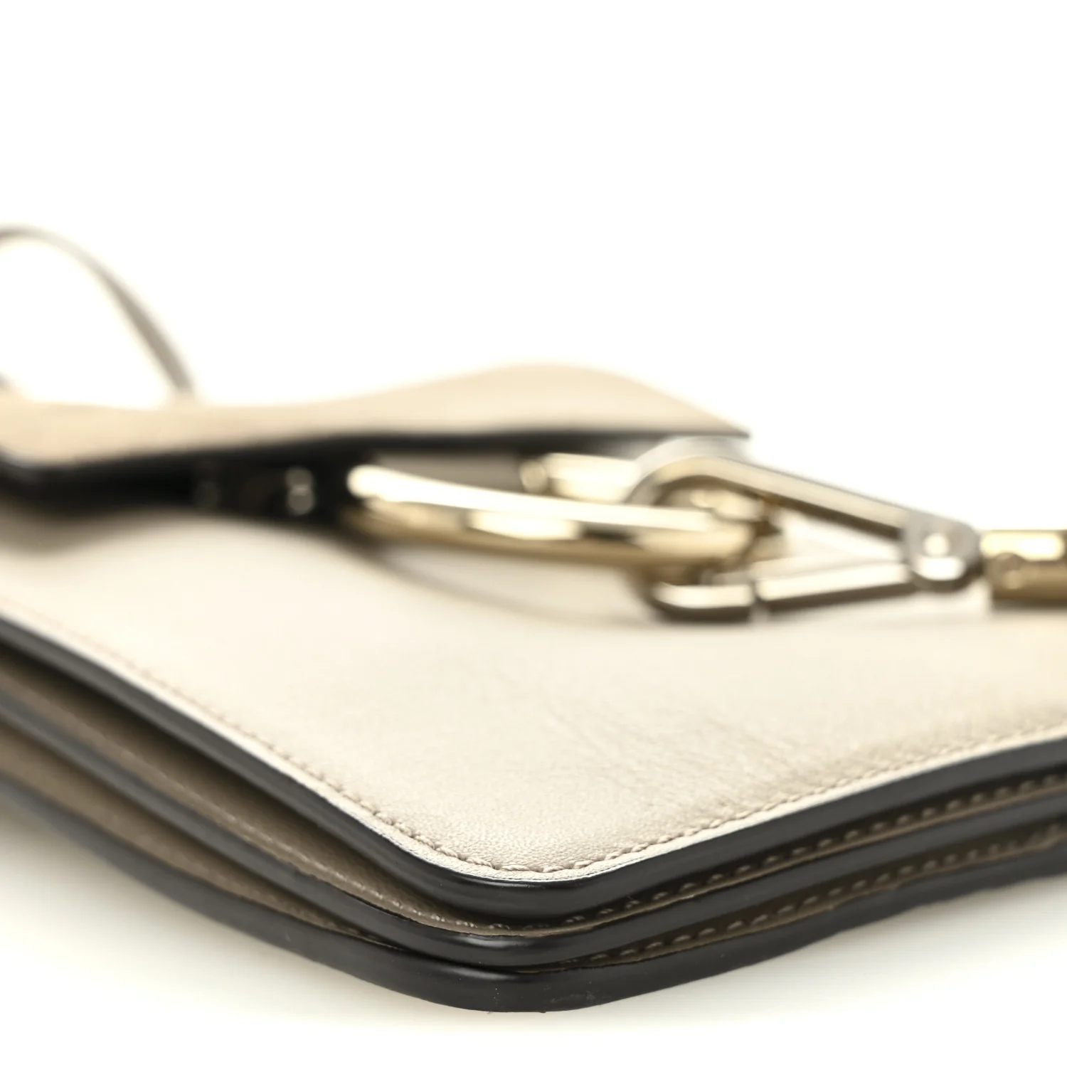 Suede Calfskin Mini Faye Bracelet Bag Motty Grey - Image 8