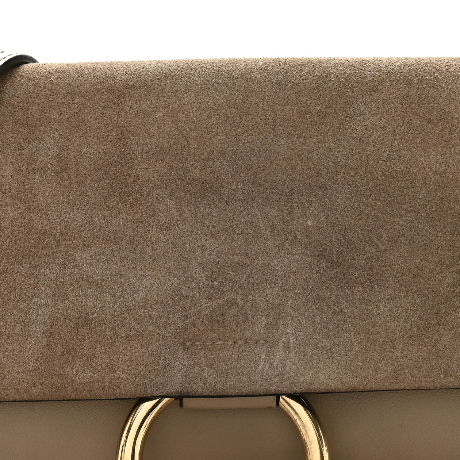 Suede Calfskin Small Faye Shoulder Bag Motty Grey - Image 8