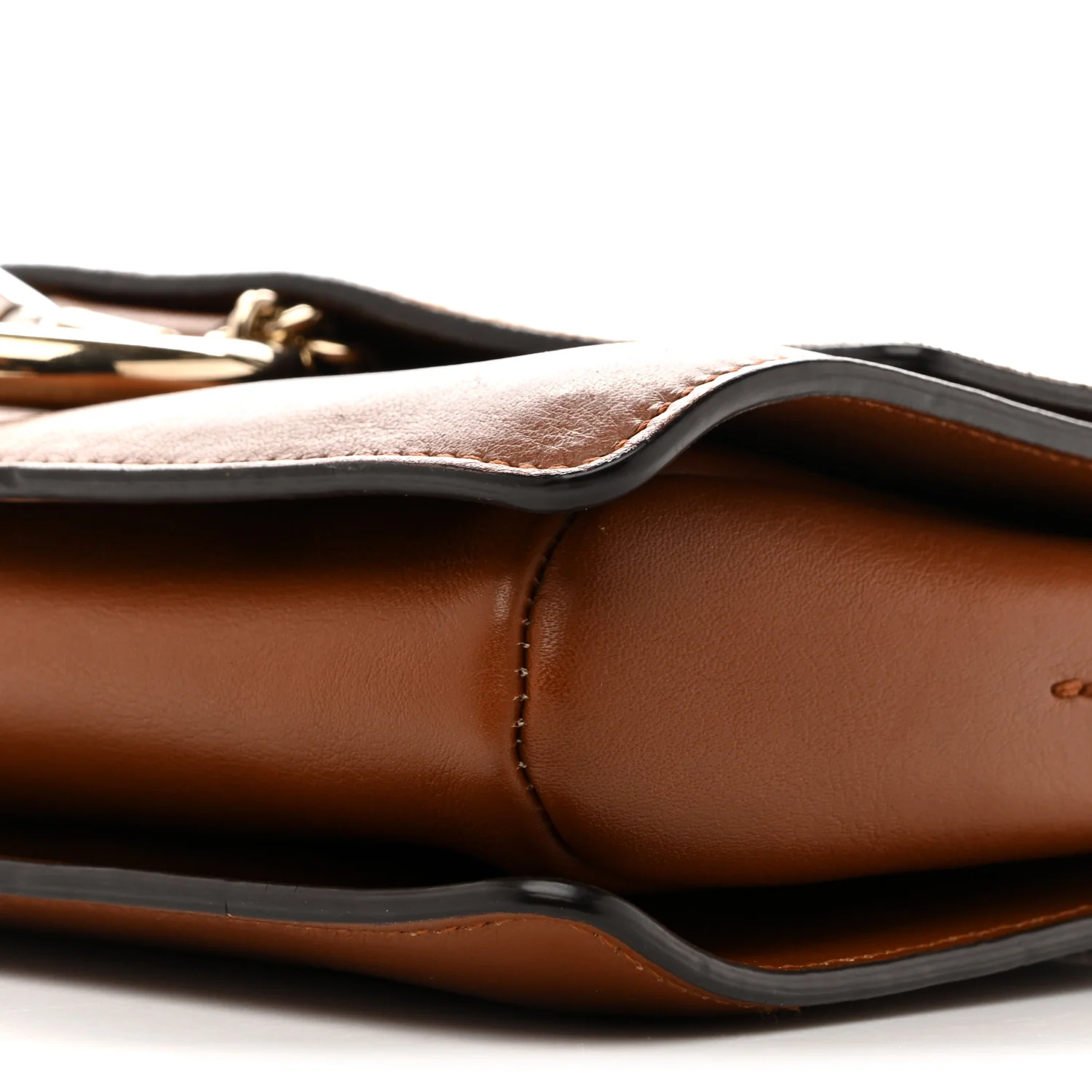 Suede Calfskin Small Faye Shoulder Bag Tobacco - Image 10