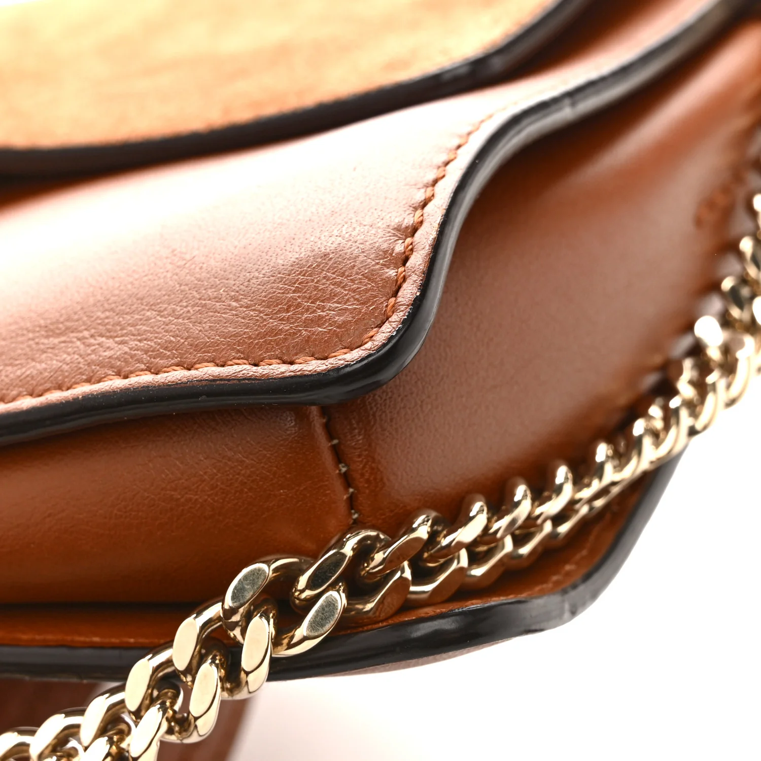 Suede Calfskin Small Faye Shoulder Bag Tobacco - Image 16