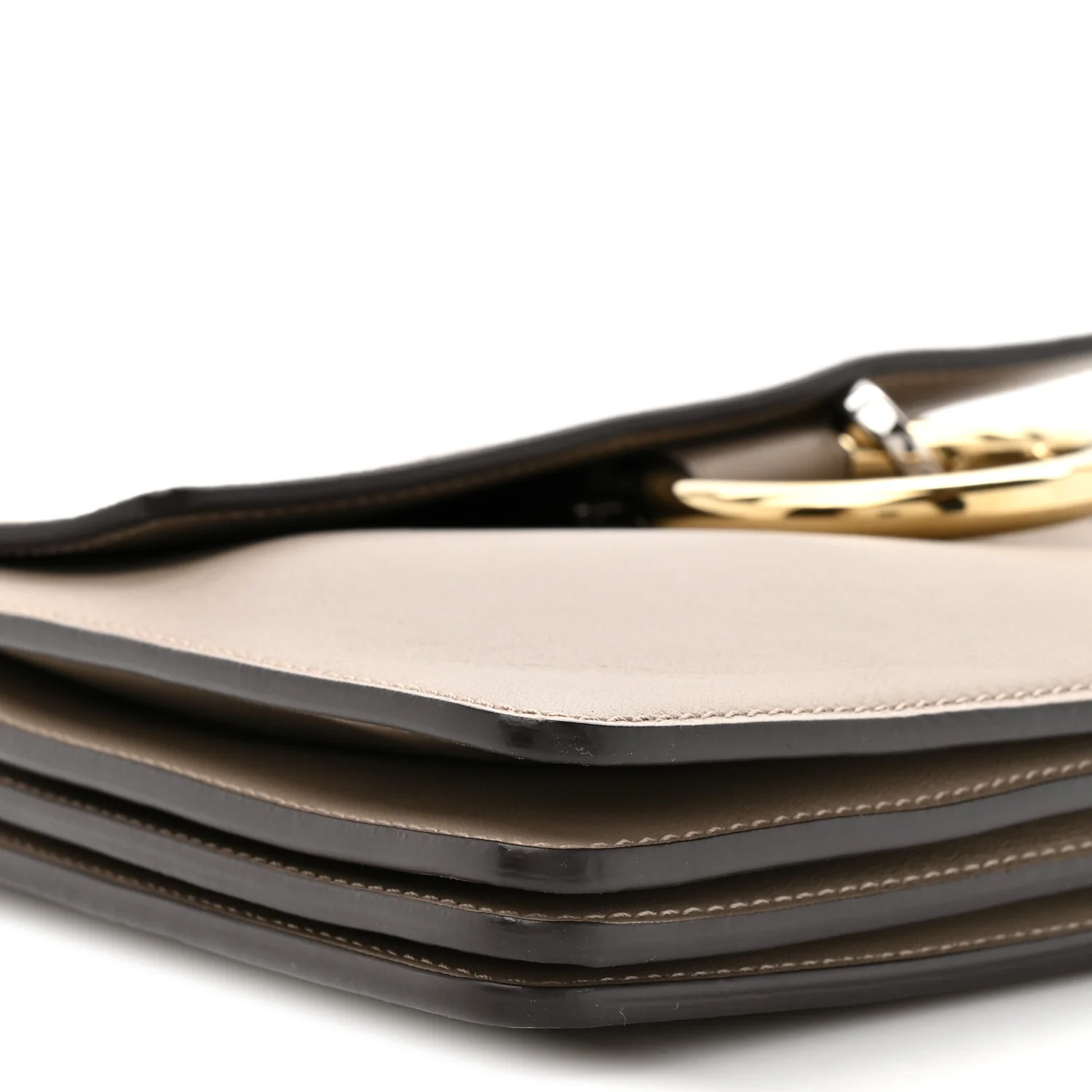 Suede Calfskin Small Faye Top Handle Bag Motty Grey - Image 11