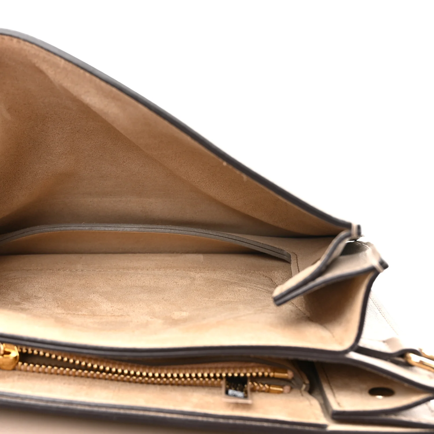 Suede Calfskin Small Faye Top Handle Bag Motty Grey - Image 5