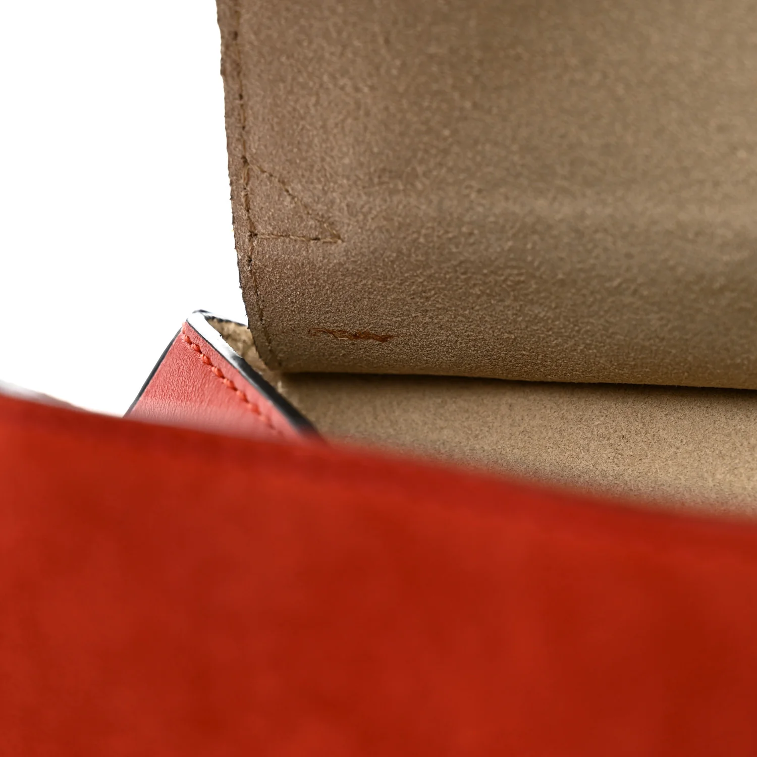 Suede Smooth Calfskin Drew Shoulder Bag Poppy - Image 11