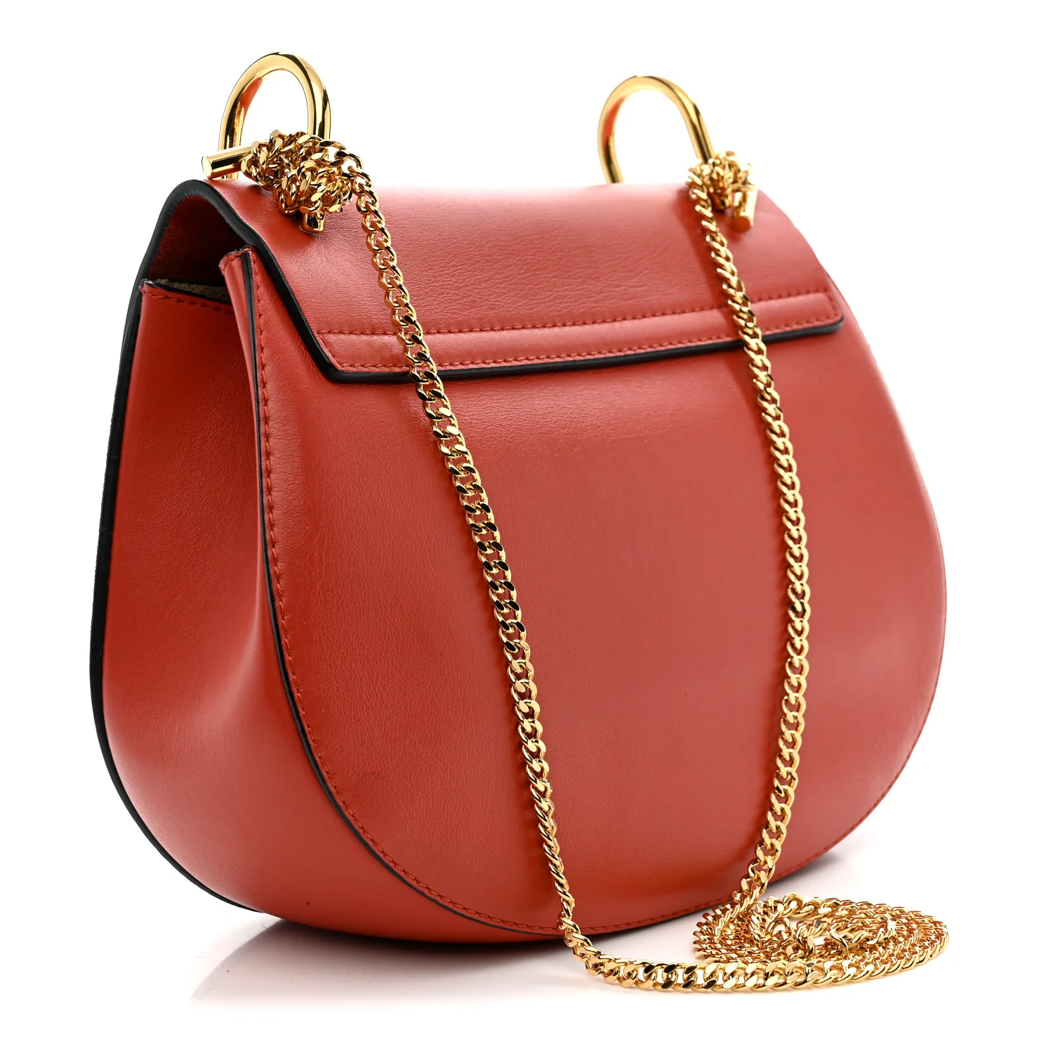 Suede Smooth Calfskin Drew Shoulder Bag Poppy - Image 3
