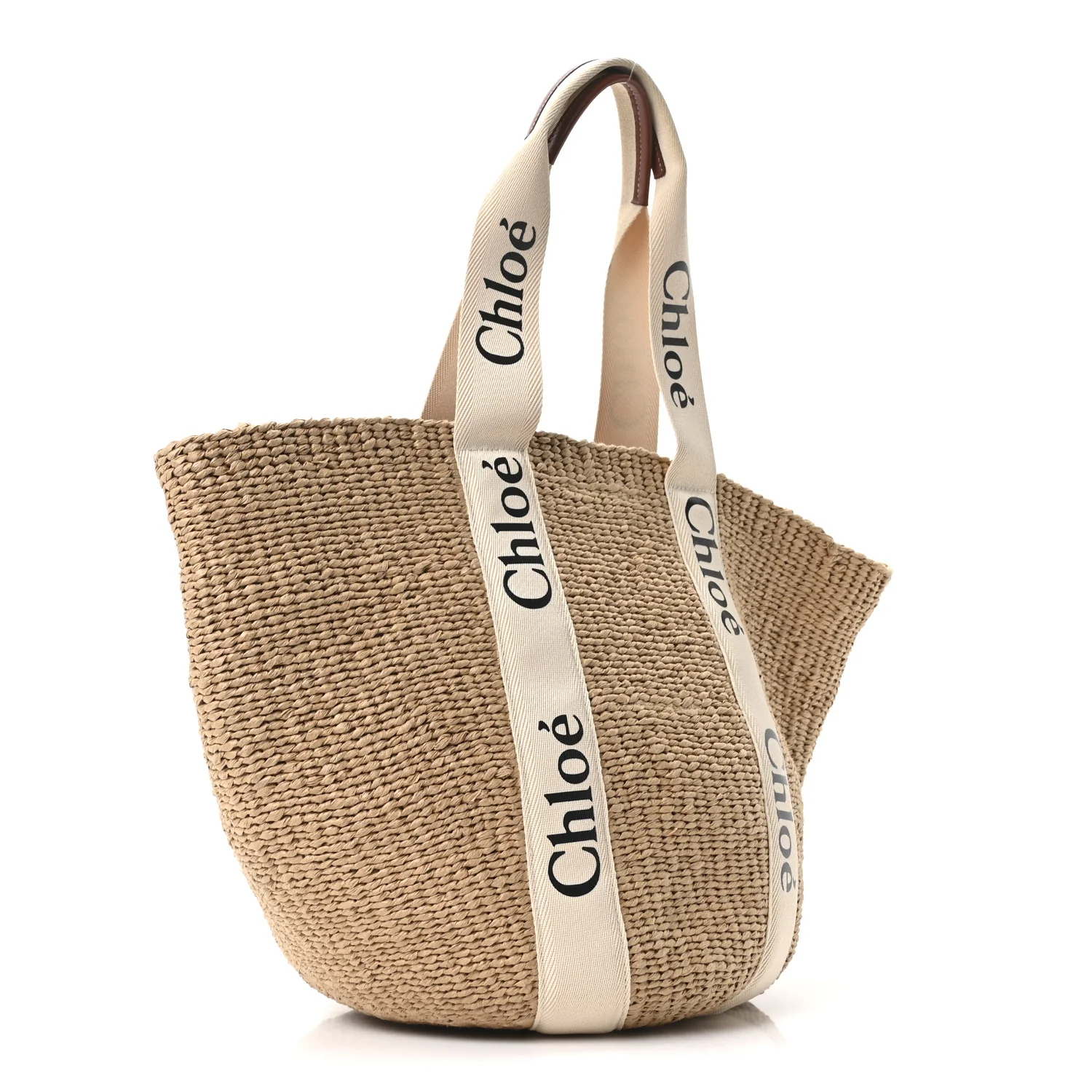 X MIFUKO Raffia Large Woody Basket Bag White - Image 3