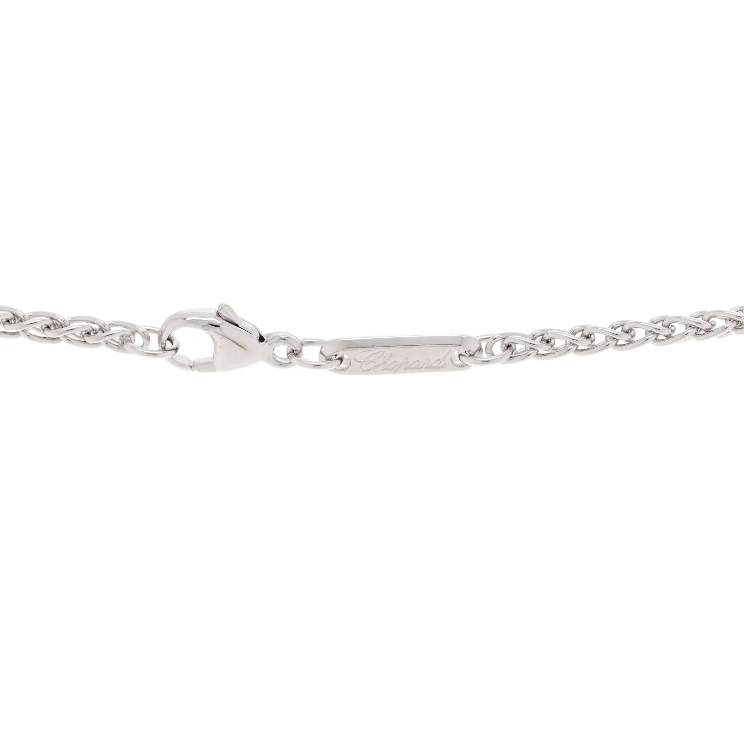 18K White Gold 3 Diamond Happy Diamond Icons Round Pendant Necklace - Image 5