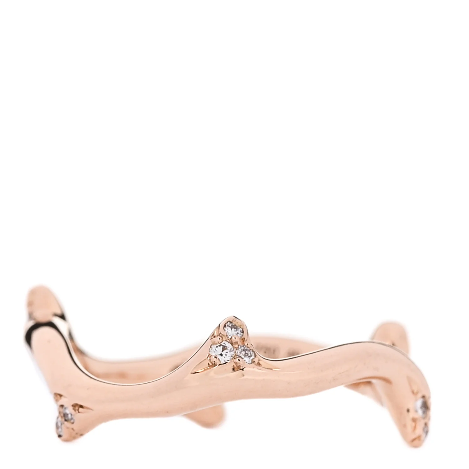 18K Rose Gold Diamond Bois de Rose Ring 47 4.25